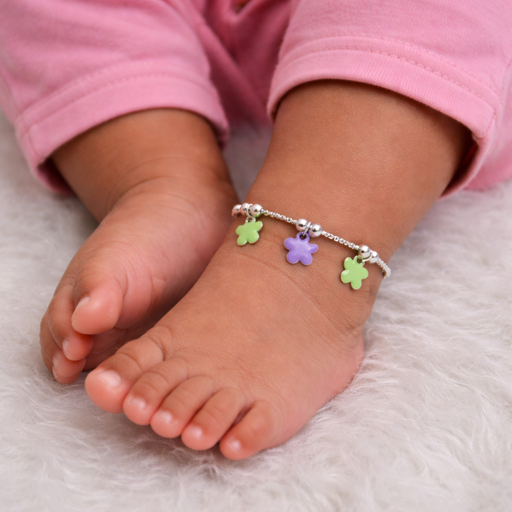 Flower Baby 925 Silver Anklet