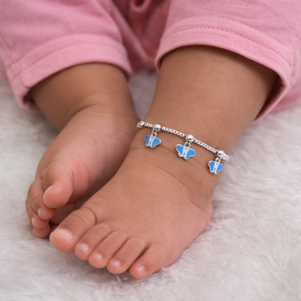 Butterfly Baby 925 Silver Anklet