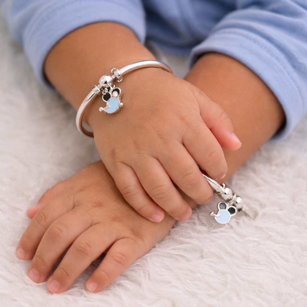 Mickey Pure Silver Kadha- Pair