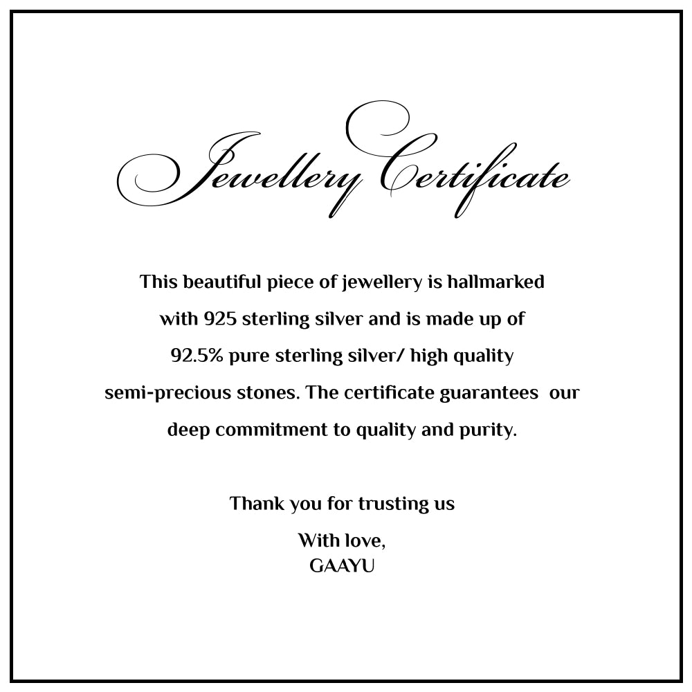 Solitaire Stone Flame-shaped Pure Silver Chained Ring