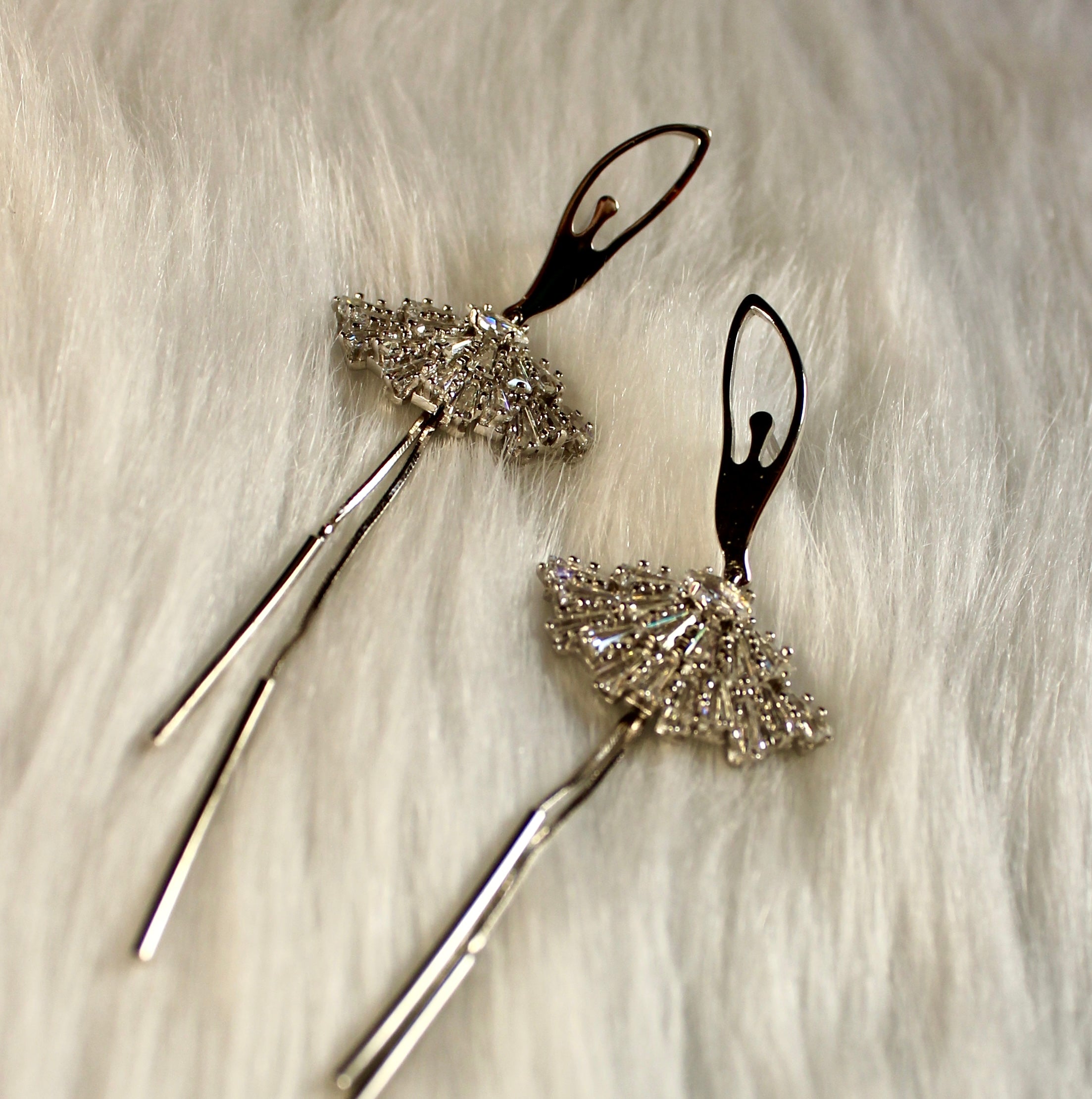 Dancing girl 925 silver party earrings