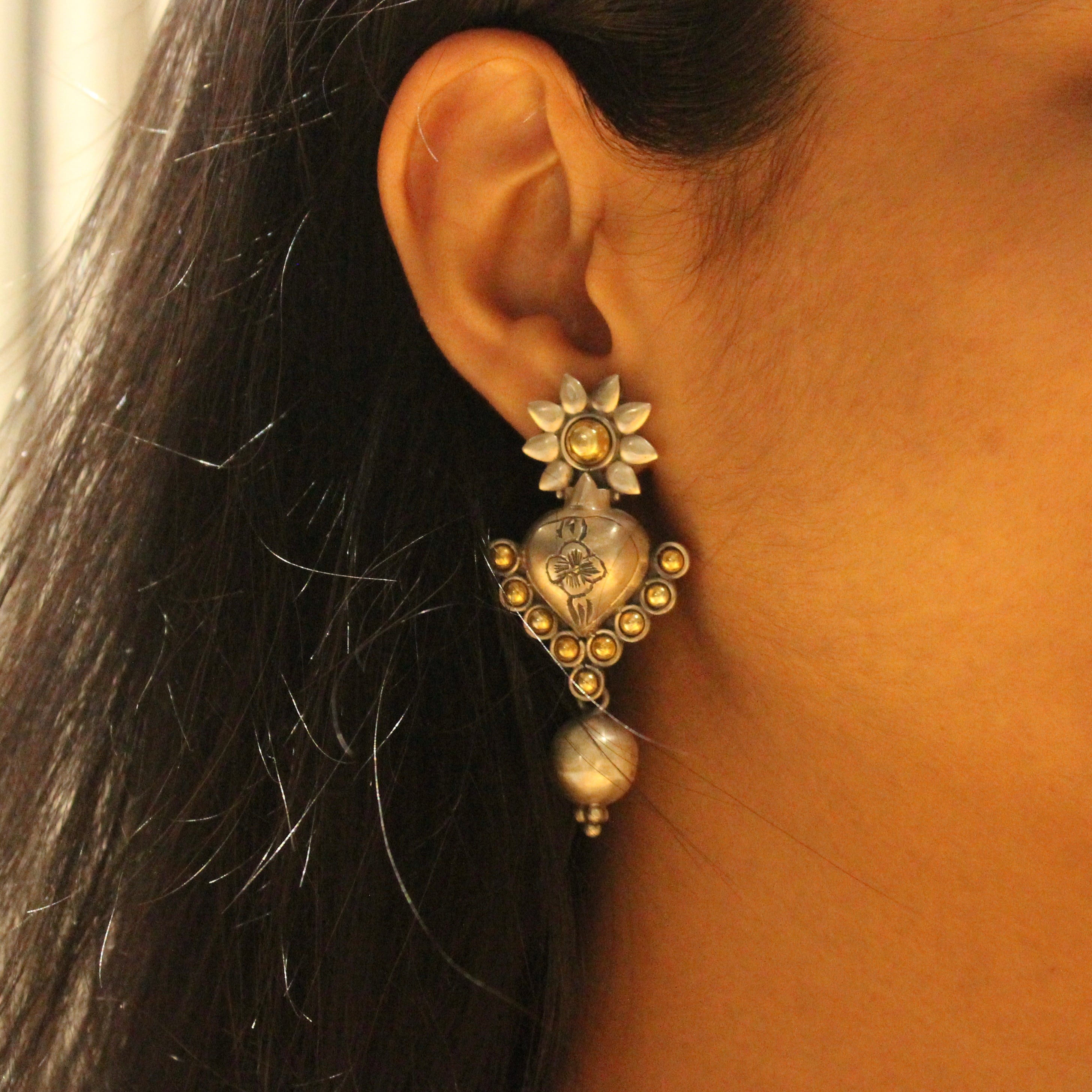 Surya Uday latkan 925 silver jhumkas