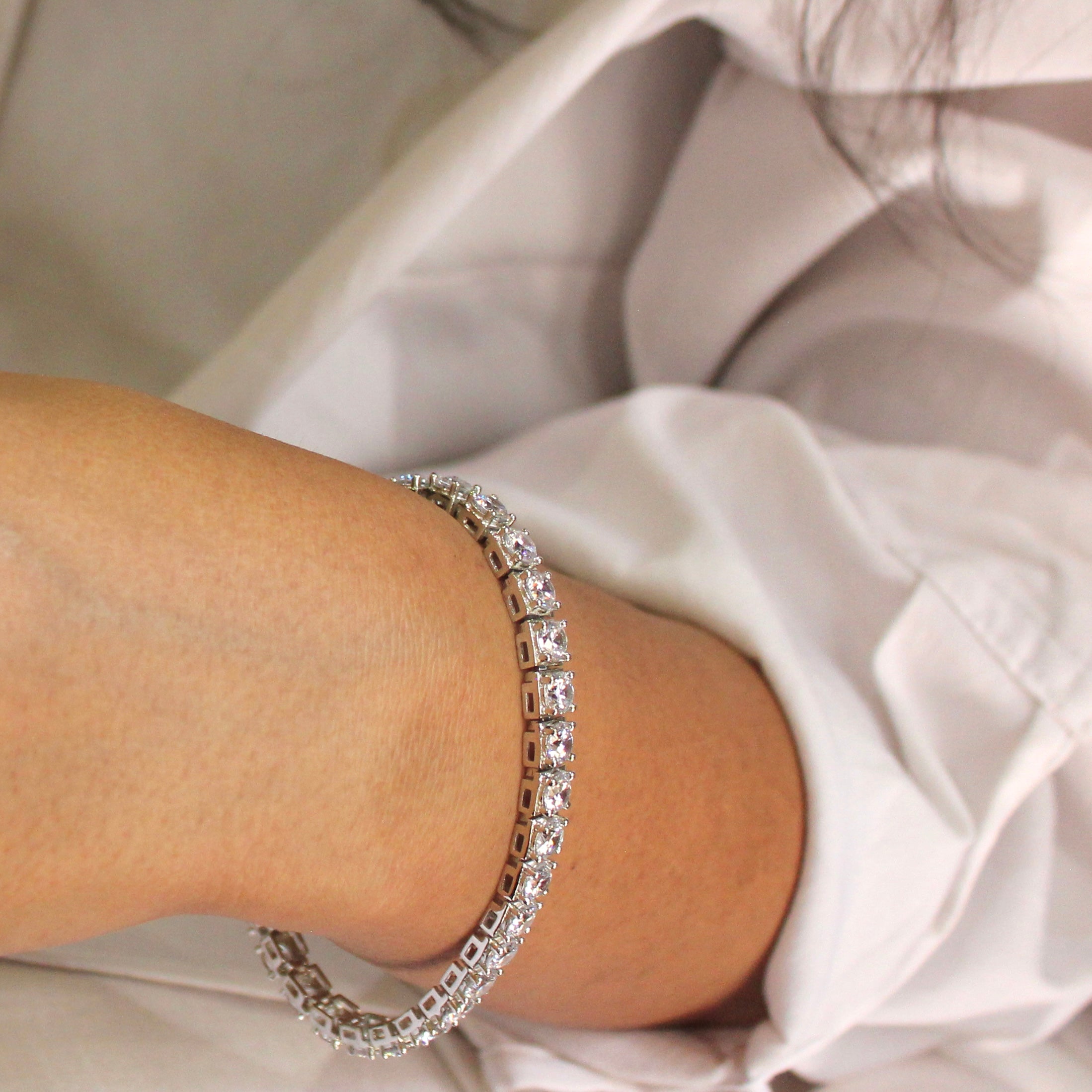 Tennis pure silver sassy bracelet