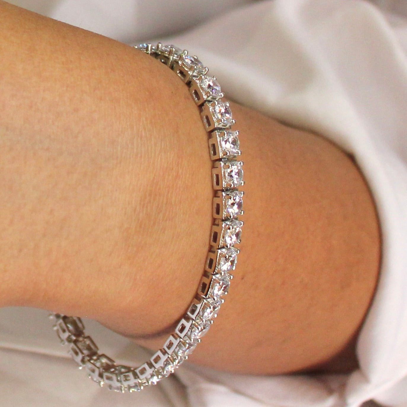 Tennis pure silver sassy bracelet