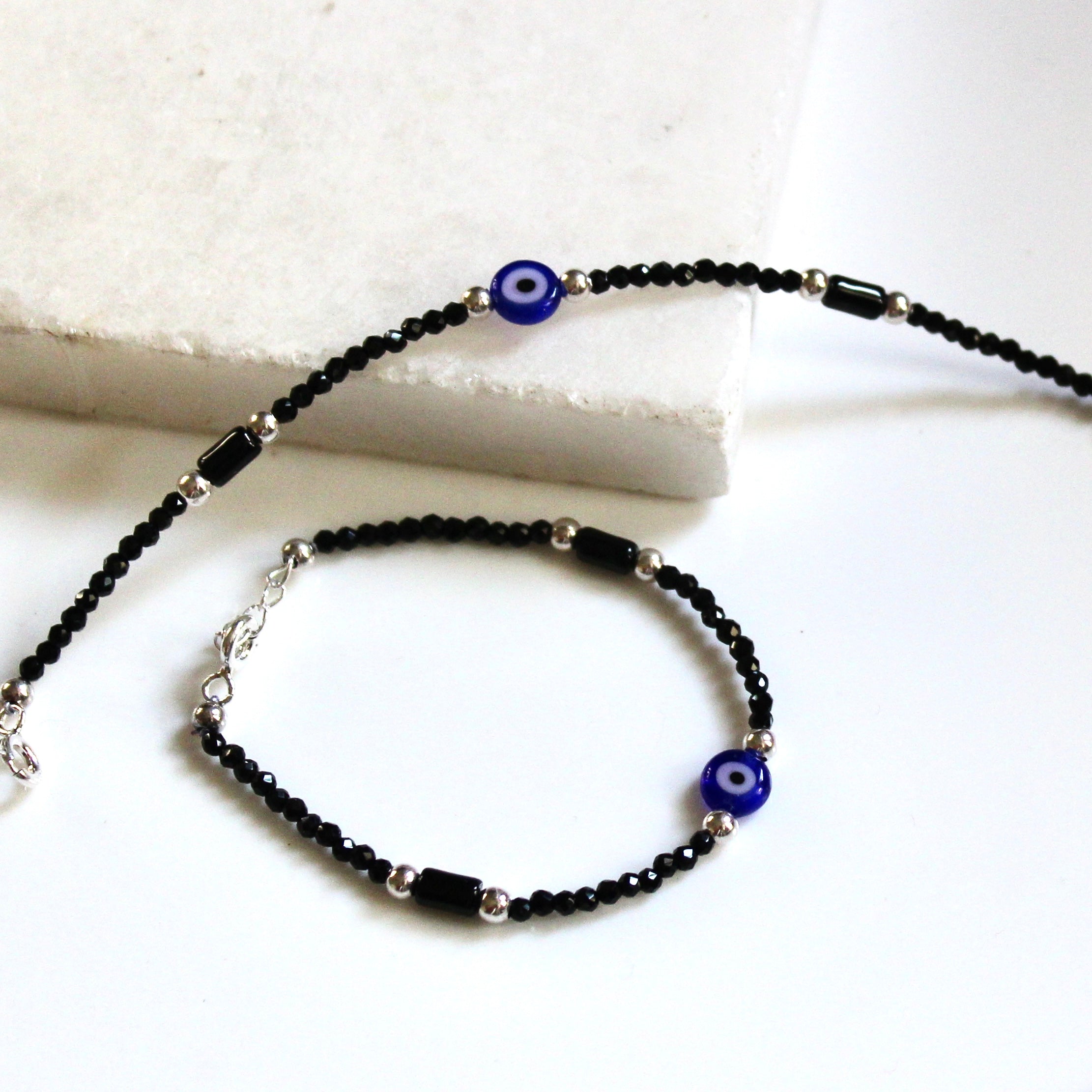 Classic evil-eye 925 silver baby najariya- Pair of 2
