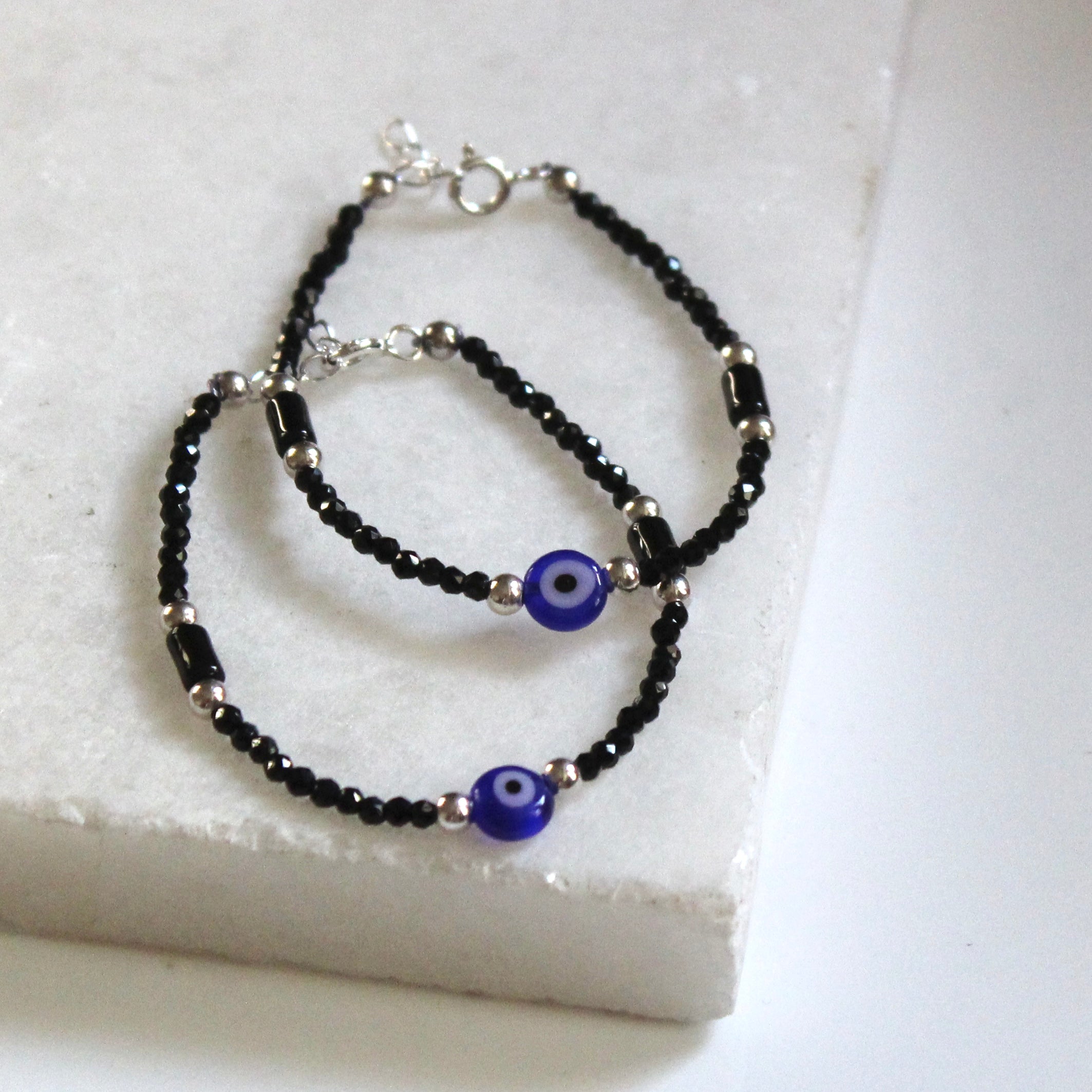 Classic evil-eye 925 silver baby najariya- Pair of 2