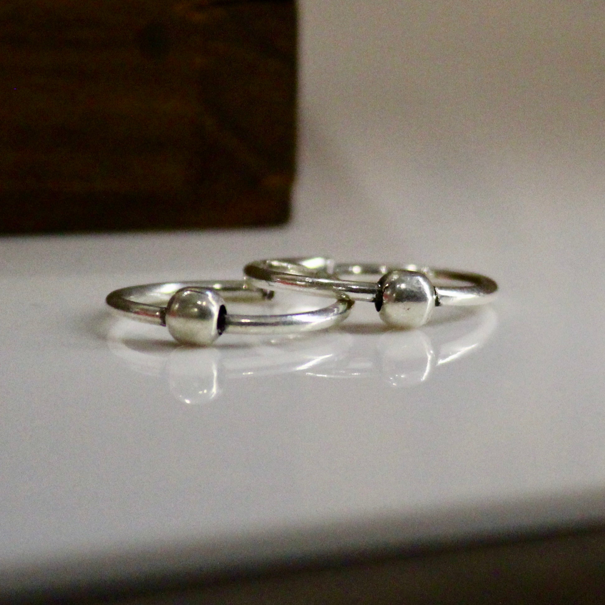 Plain classic 925 oxidised silver toe rings- Pair