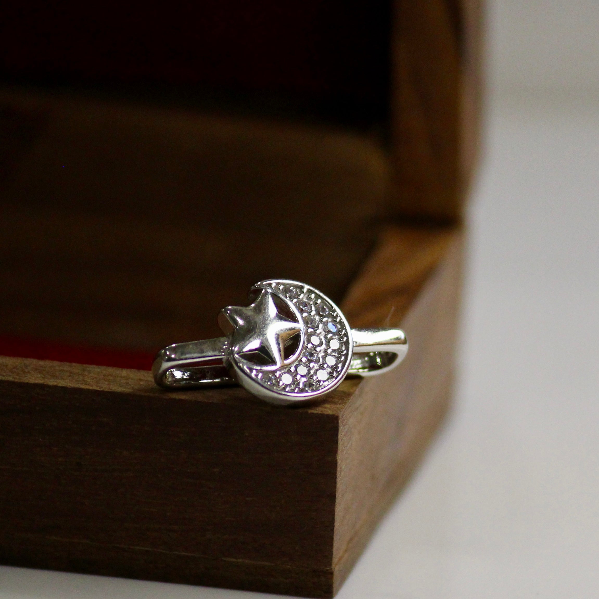 Moon star 925 silver Watch charm