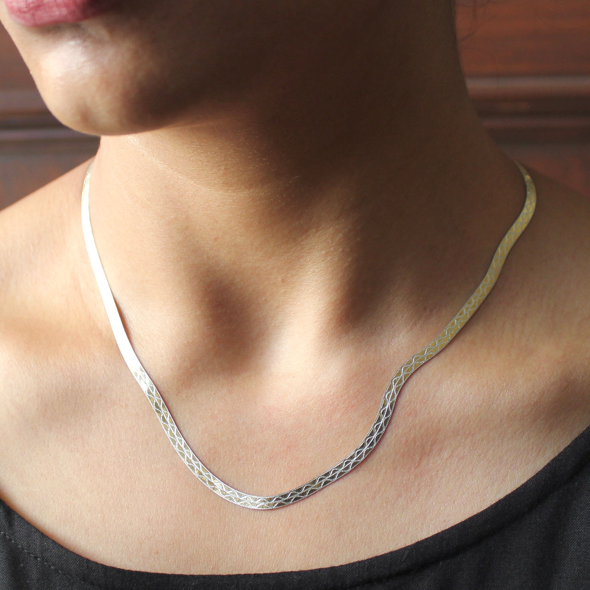 Italian based classic gold 925 silver minimal chain- REVERSIBLE