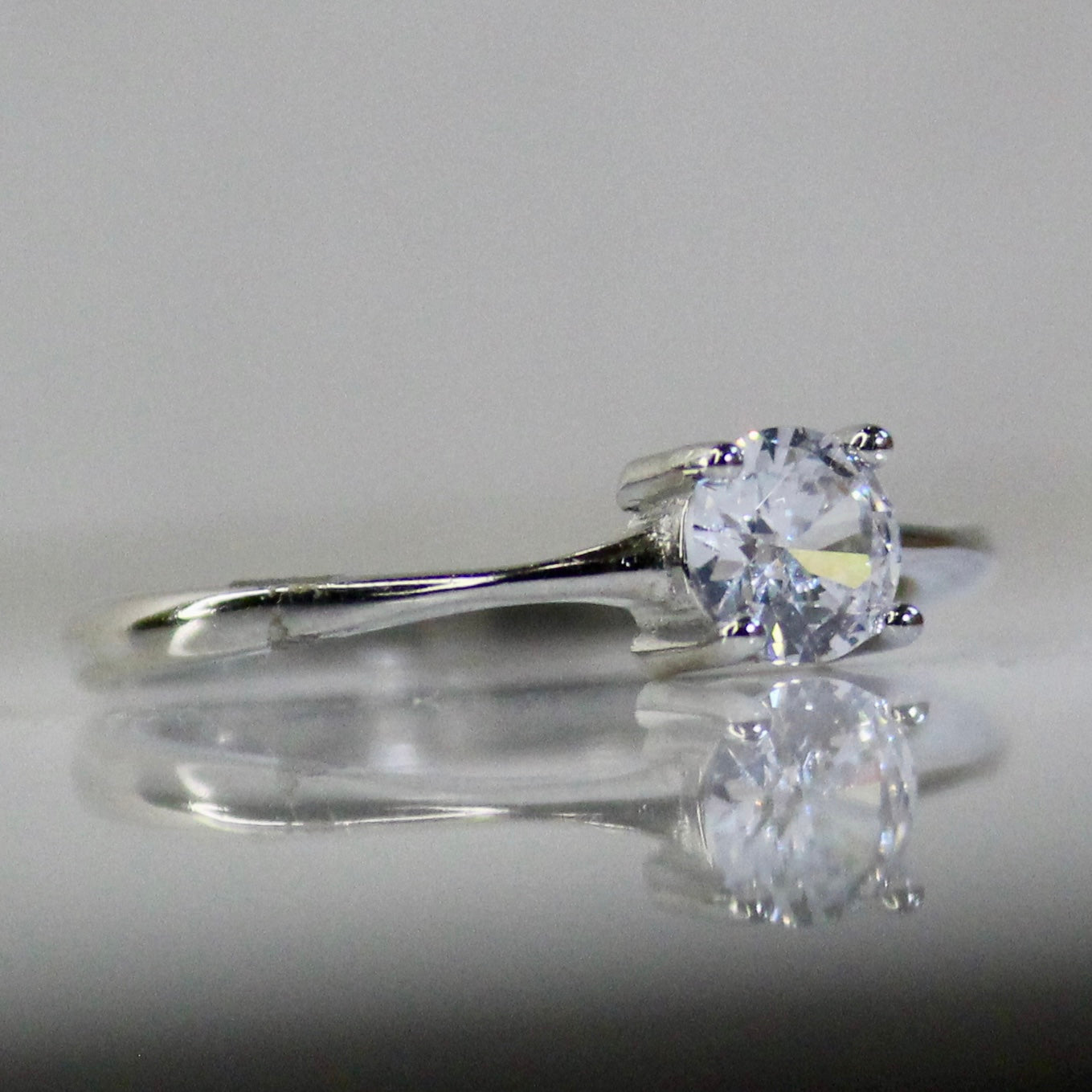 Classic Silver Zircon Slim 925 Ring