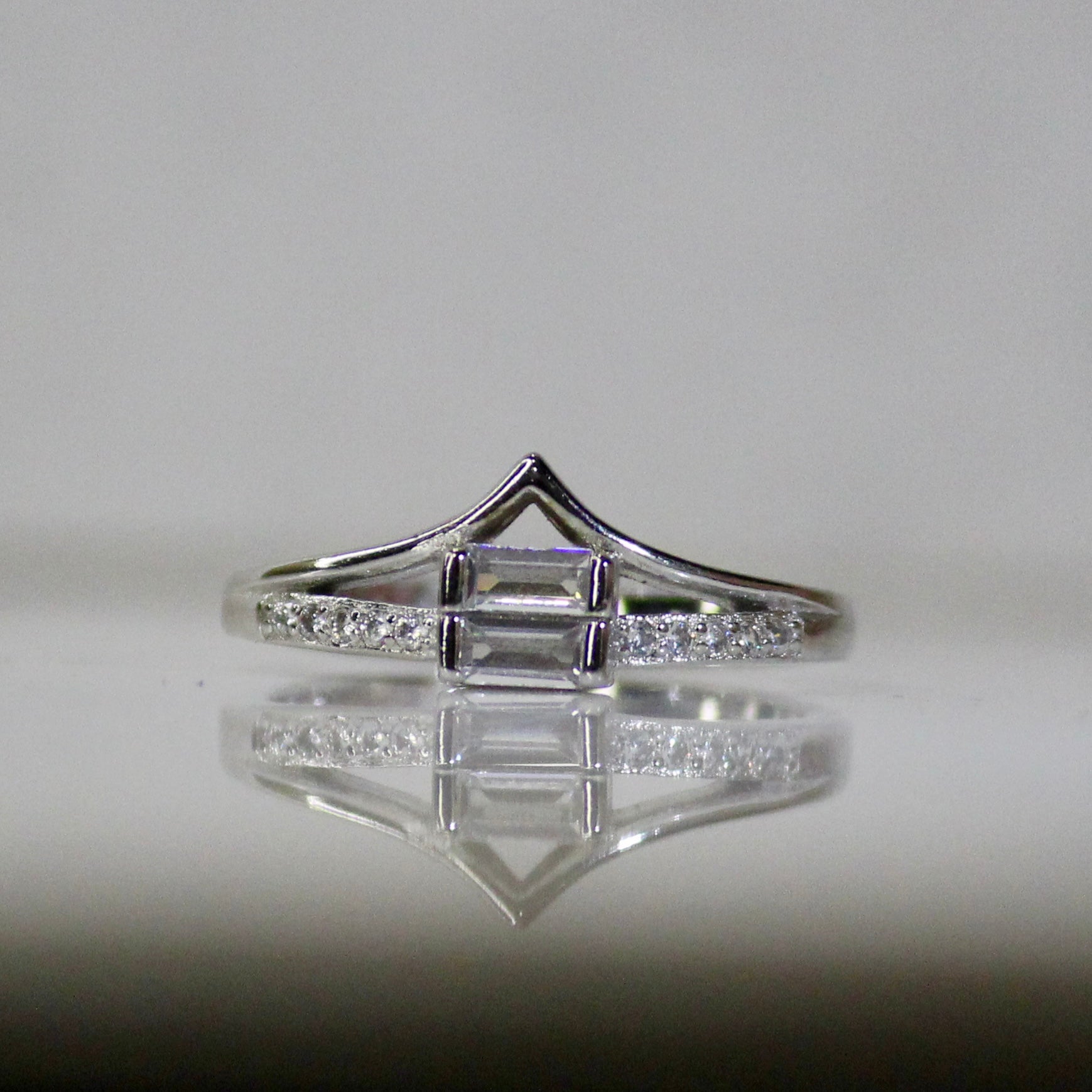 Small crown minimal 925 silver ring