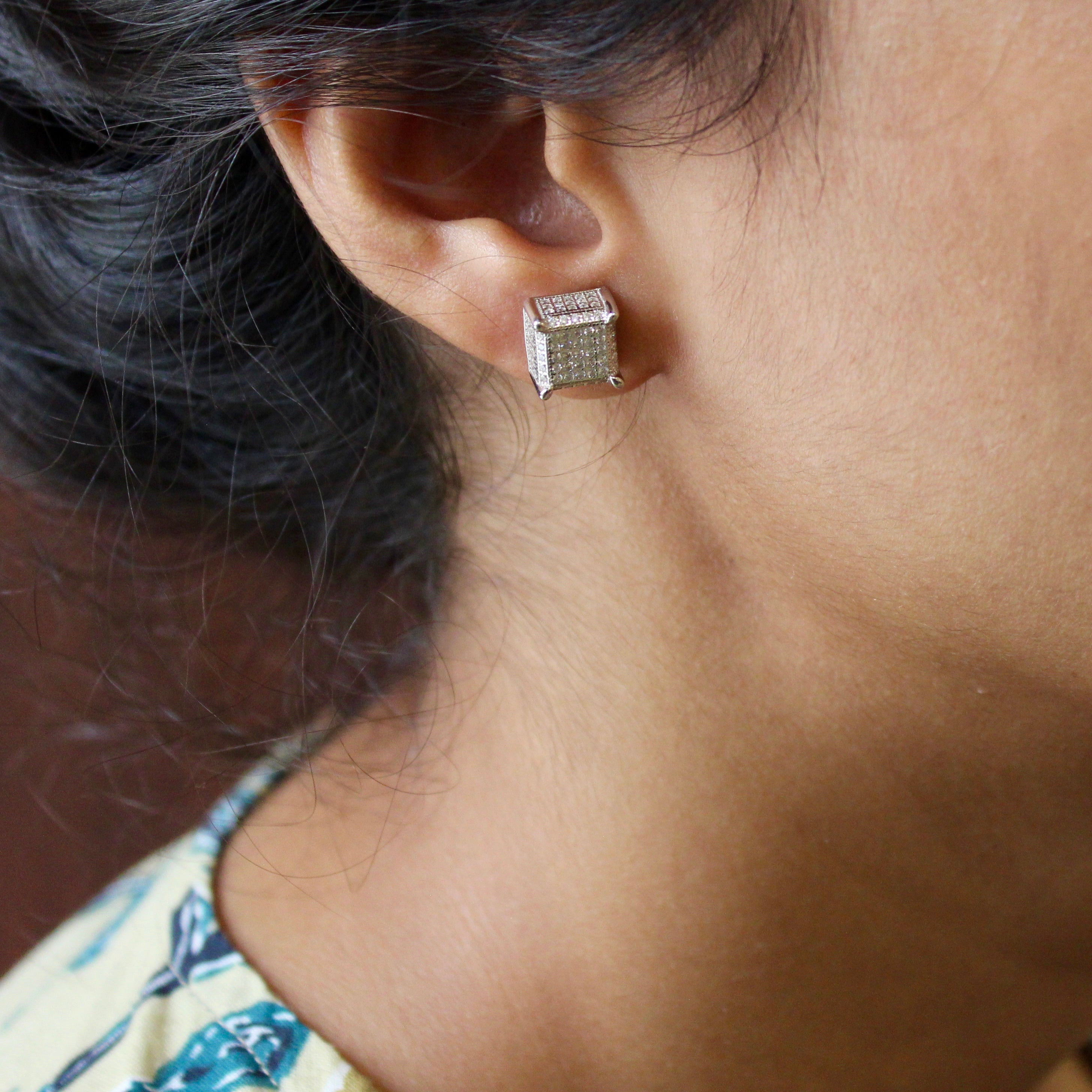 Cube Multistone 925 silver studs