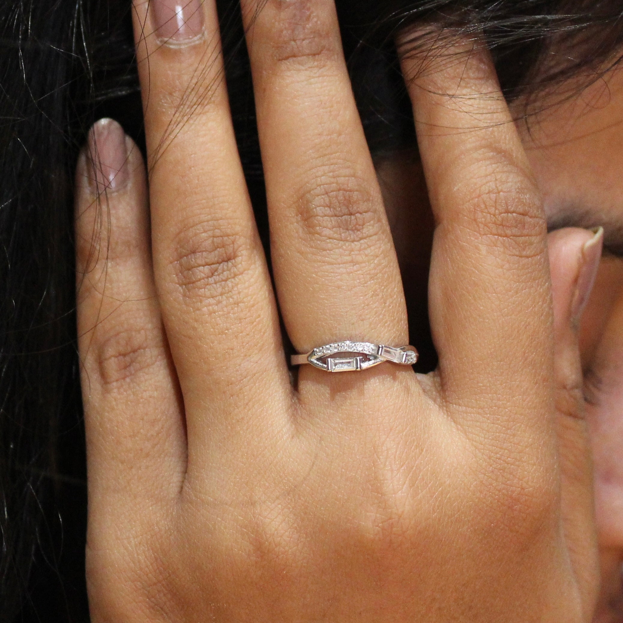 Infinity one side minimal 925 silver ring