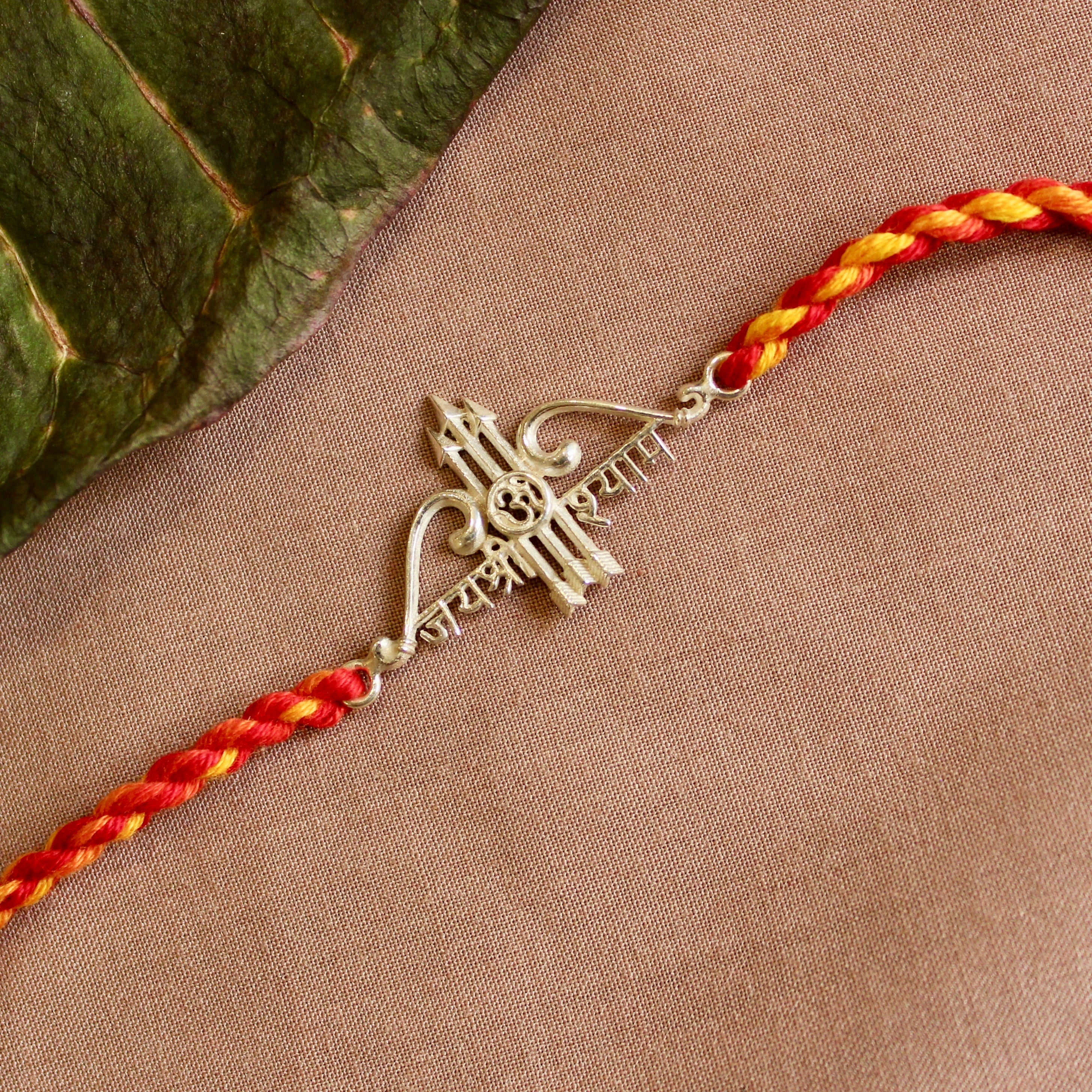 Jai Shree Ram Red Thread Silver Rakhi