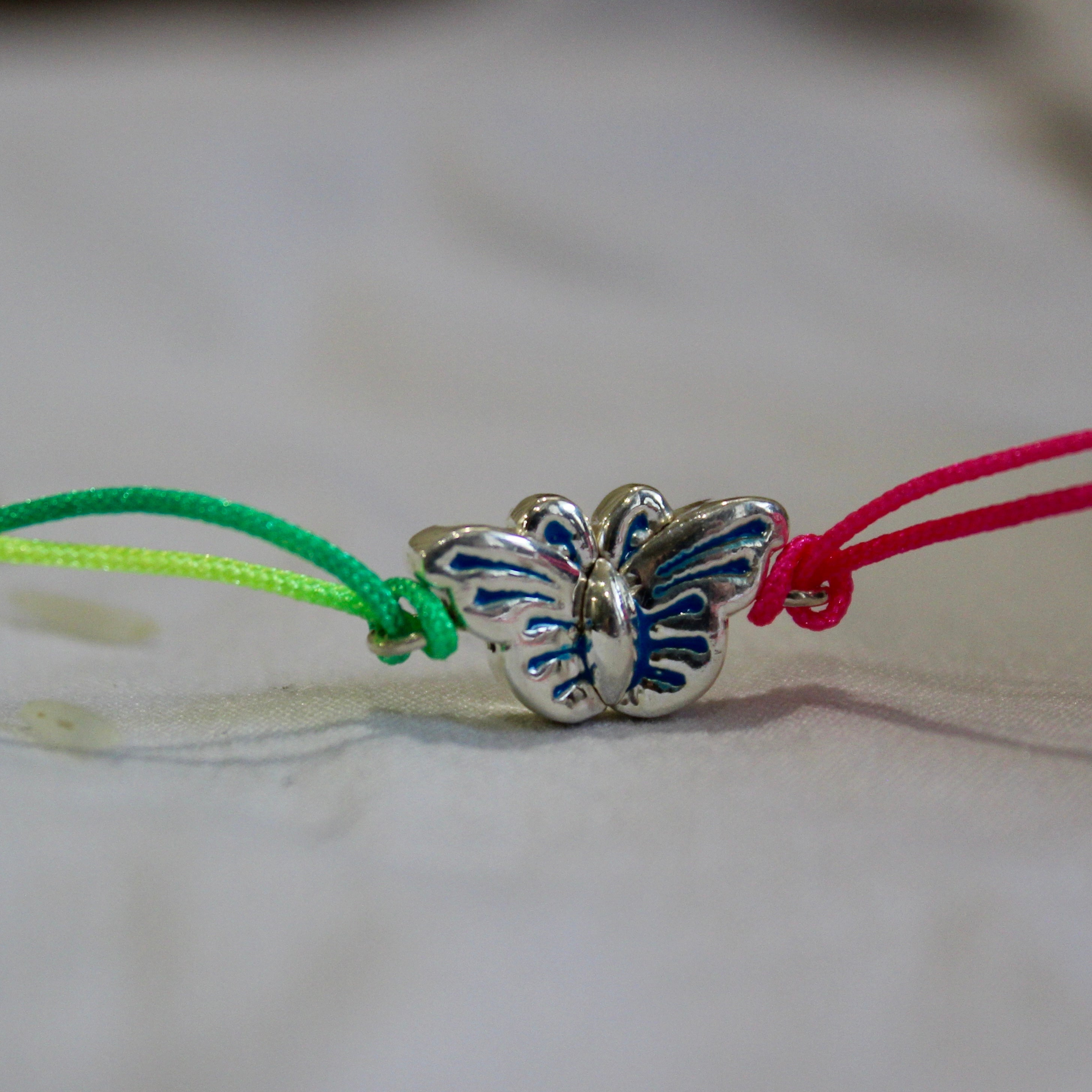 Butterfly multi-thread Pure Silver Kids Rakhi