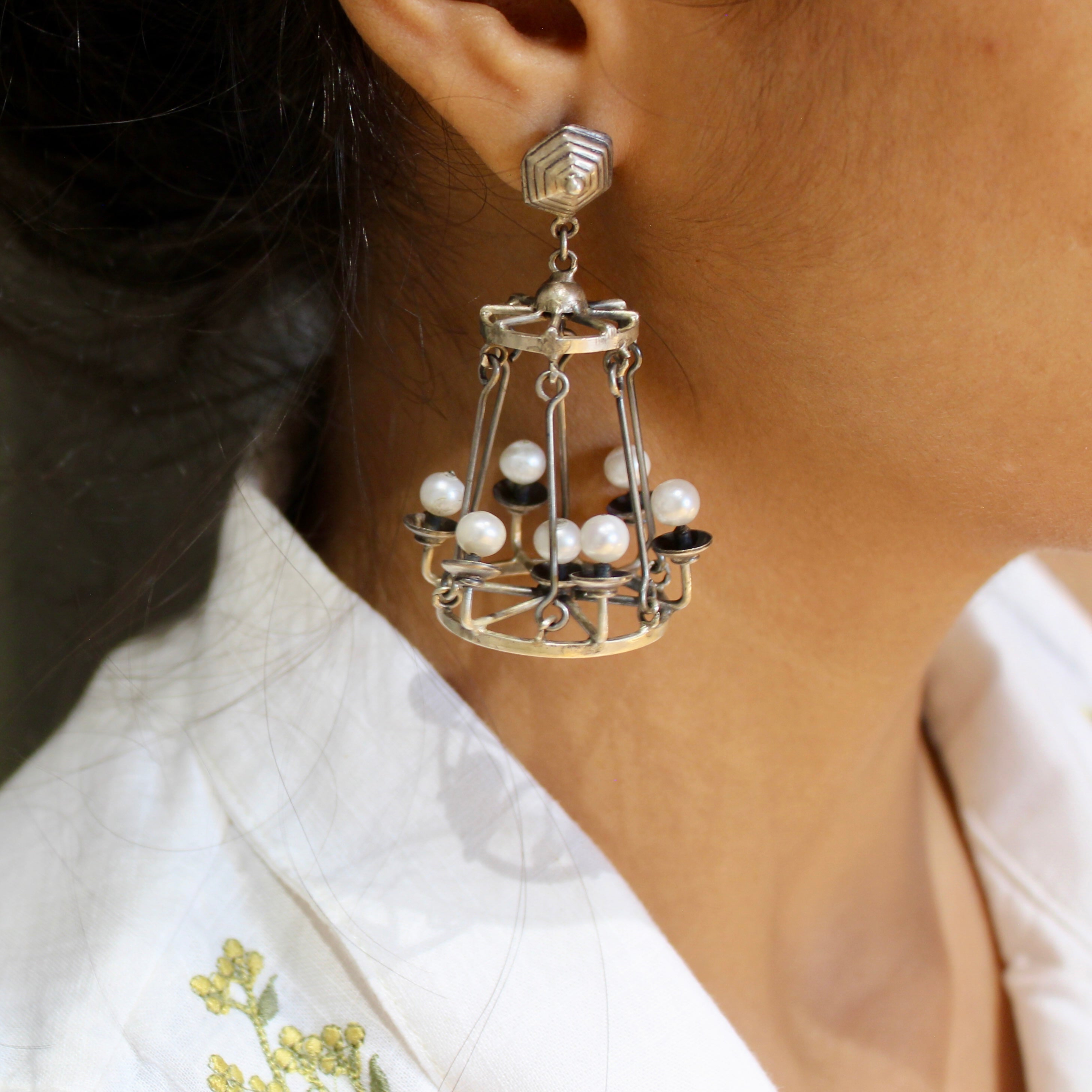 Chandelier Hanging XL 925 SilverJhumkas