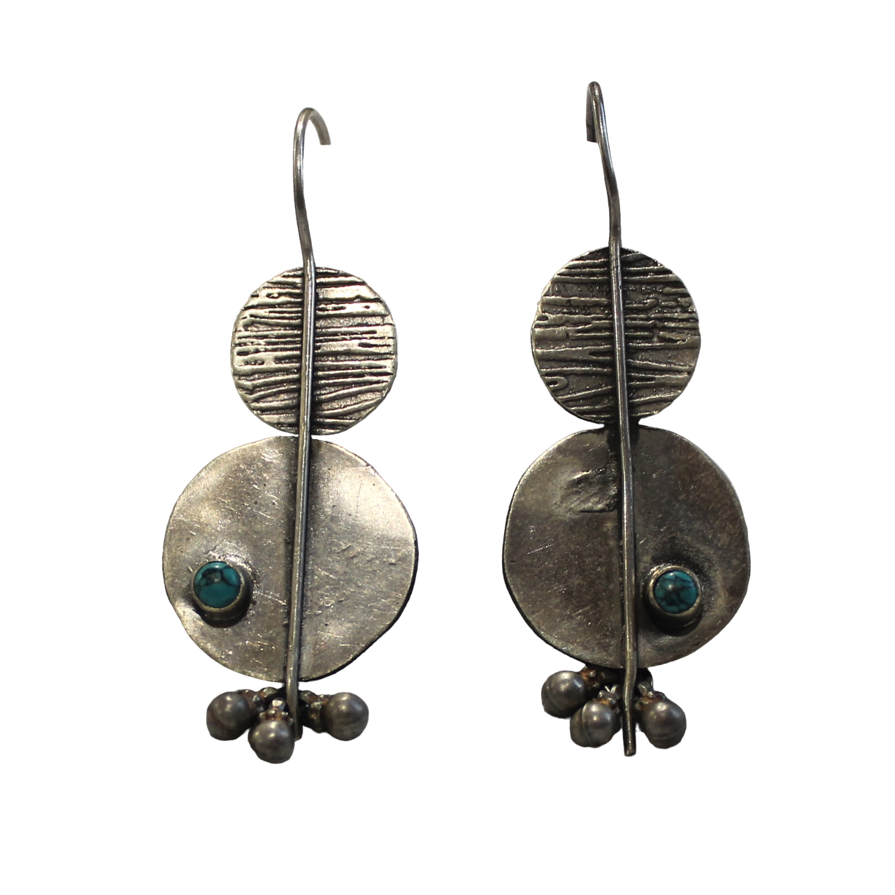 Teal stone antique 925 silver earrings