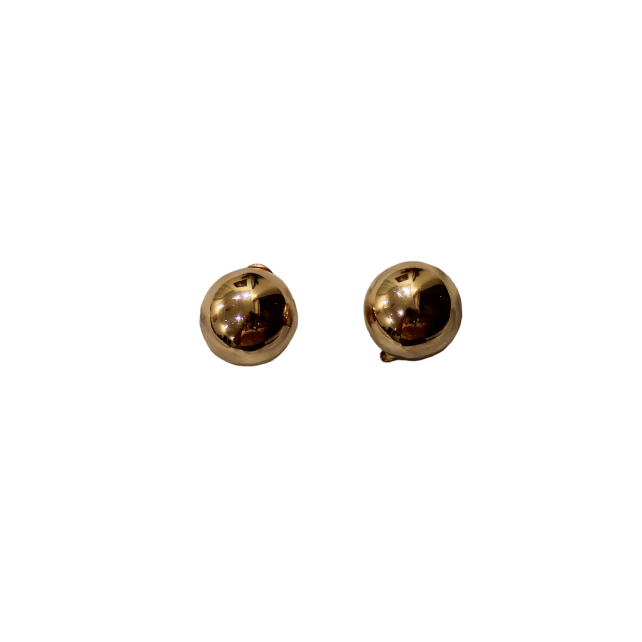 Silver big pearl classic studs in rose gold