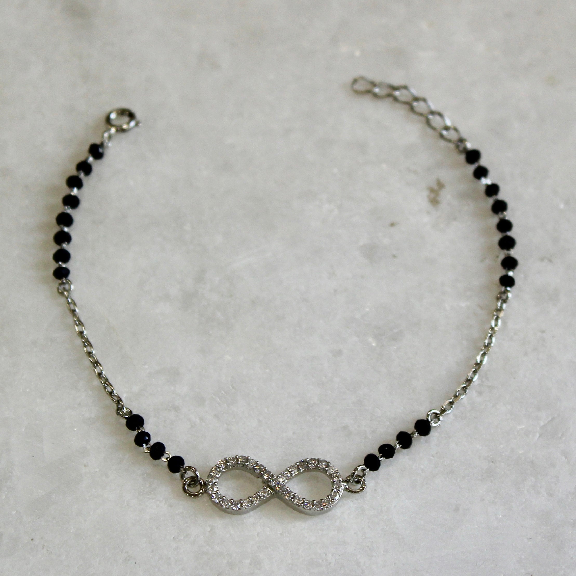 Infinity Charm Pure Silver Mangalsutra Bracelet