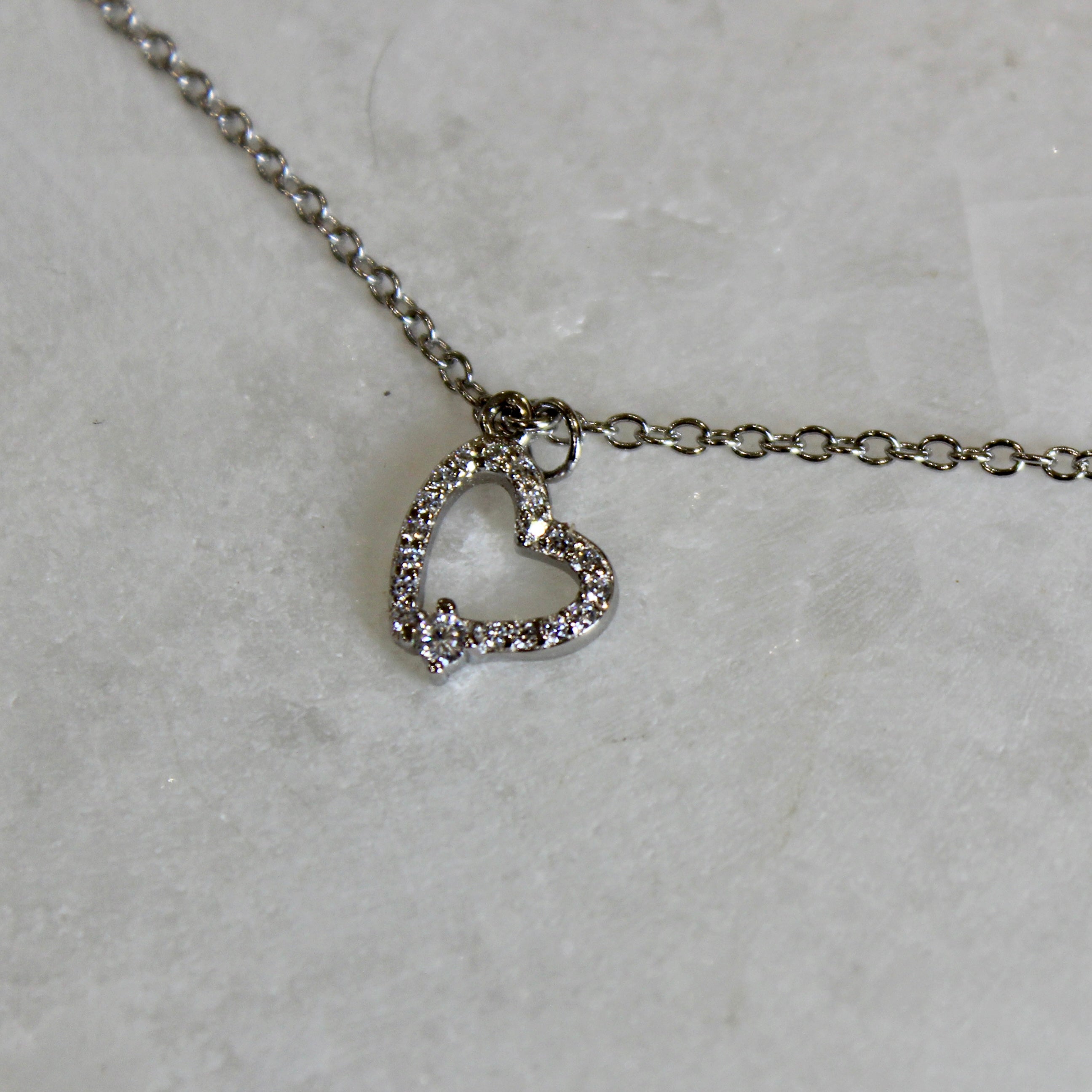 Heart Charm Minimal Silver Bracelet