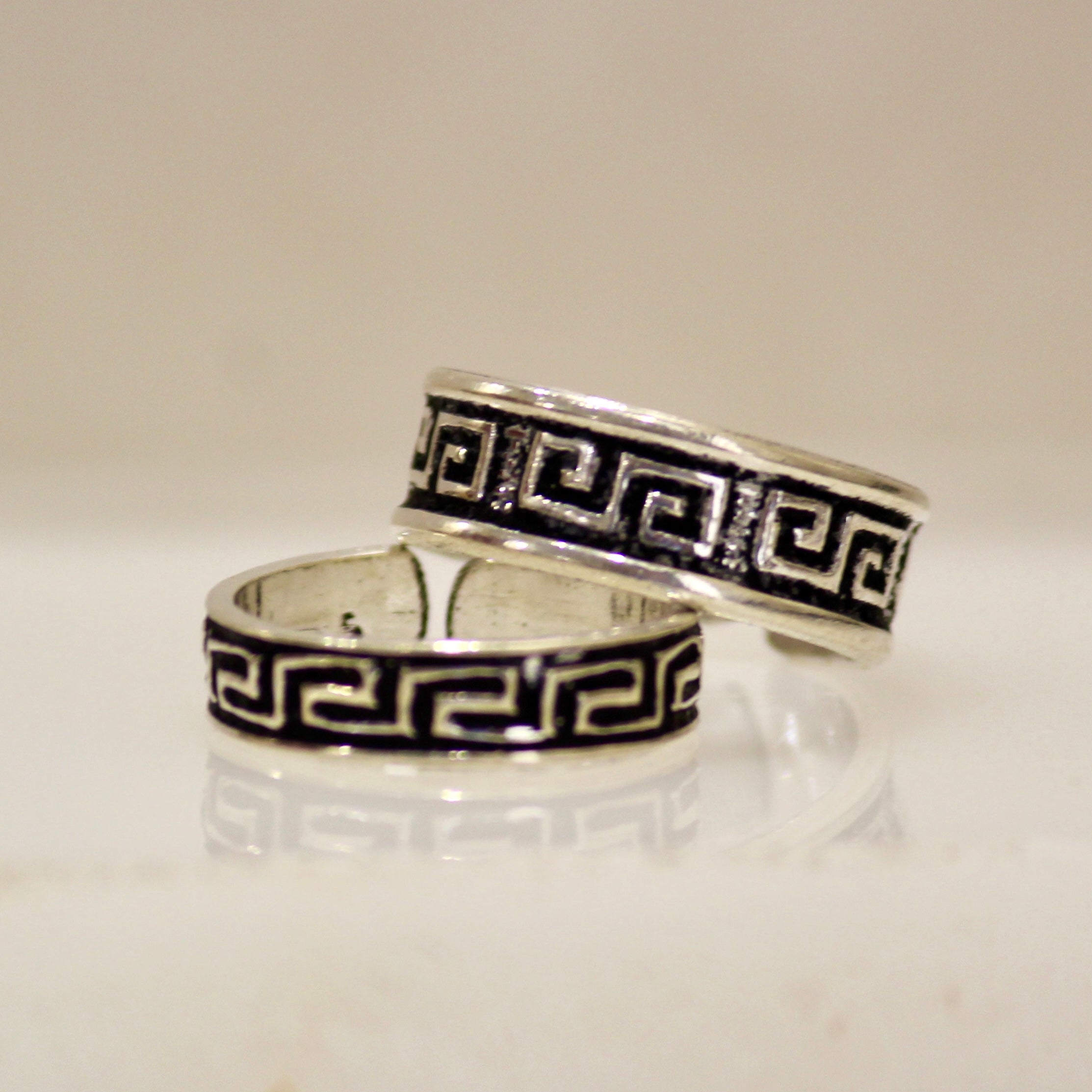 Puzzled Band Pure Silver Toe Rings