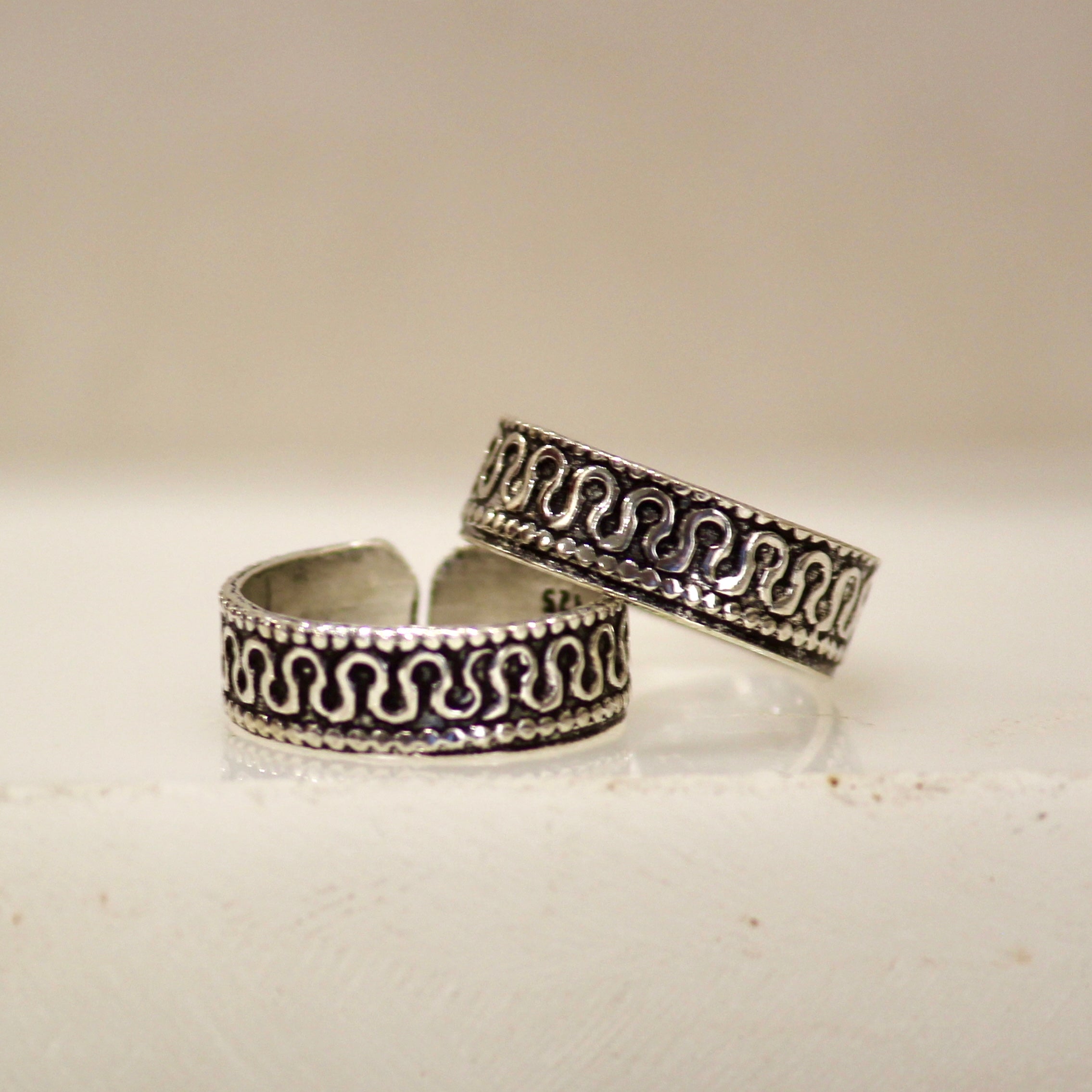 Melting Band Pure Silver Toe Rings