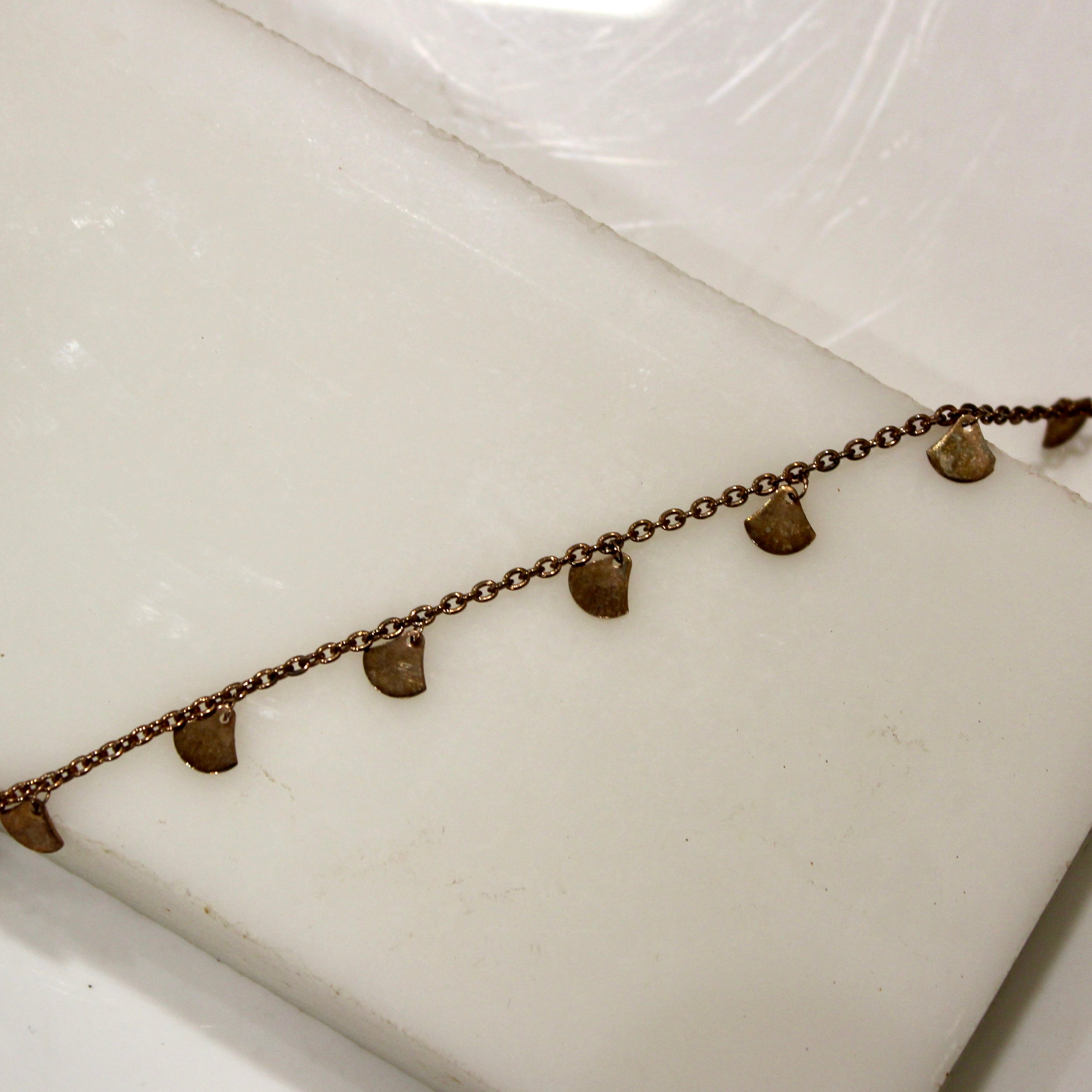 Bell Minimal Pure Silver Anklets in Rose Gold