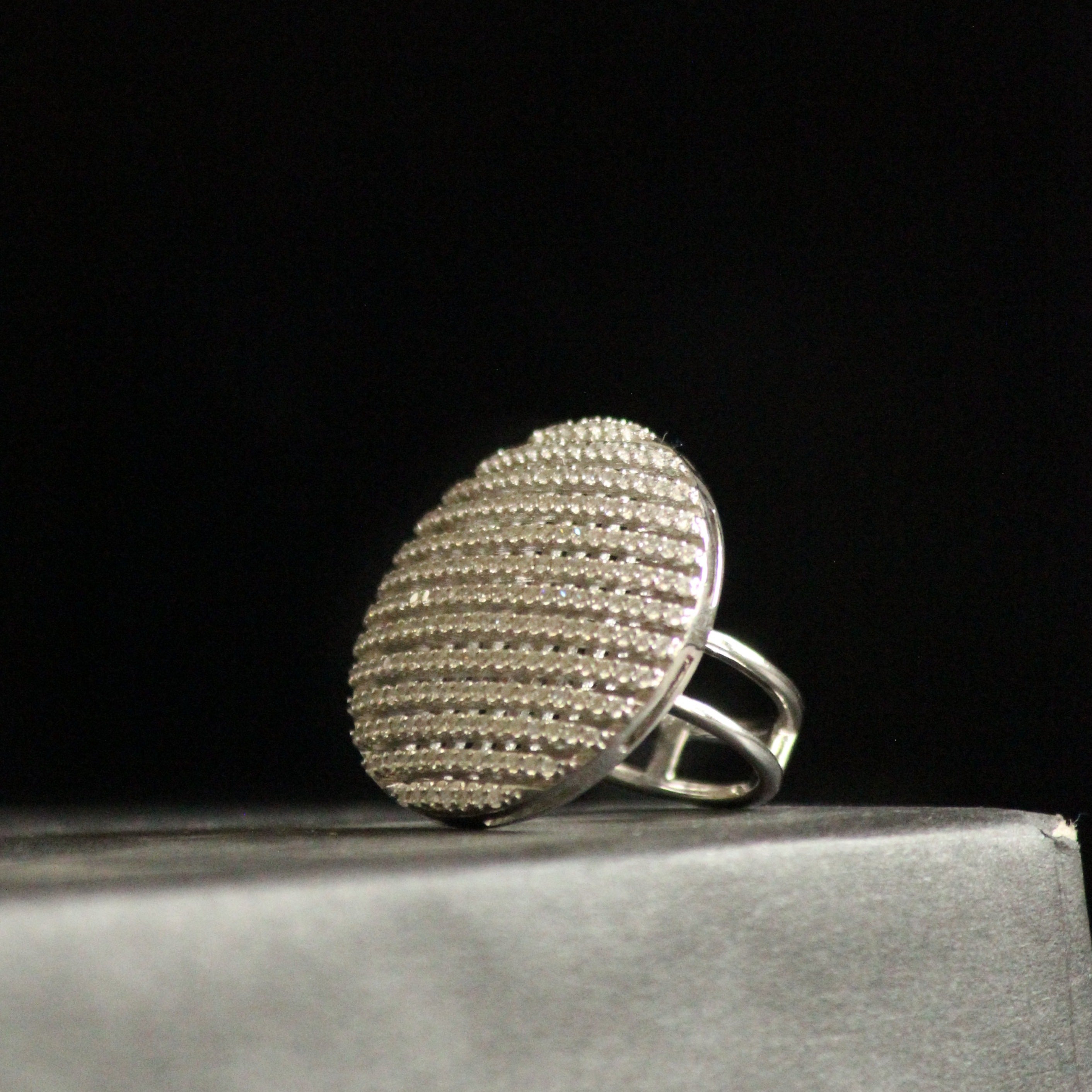 Big Round Net 925 sterling silver Ring