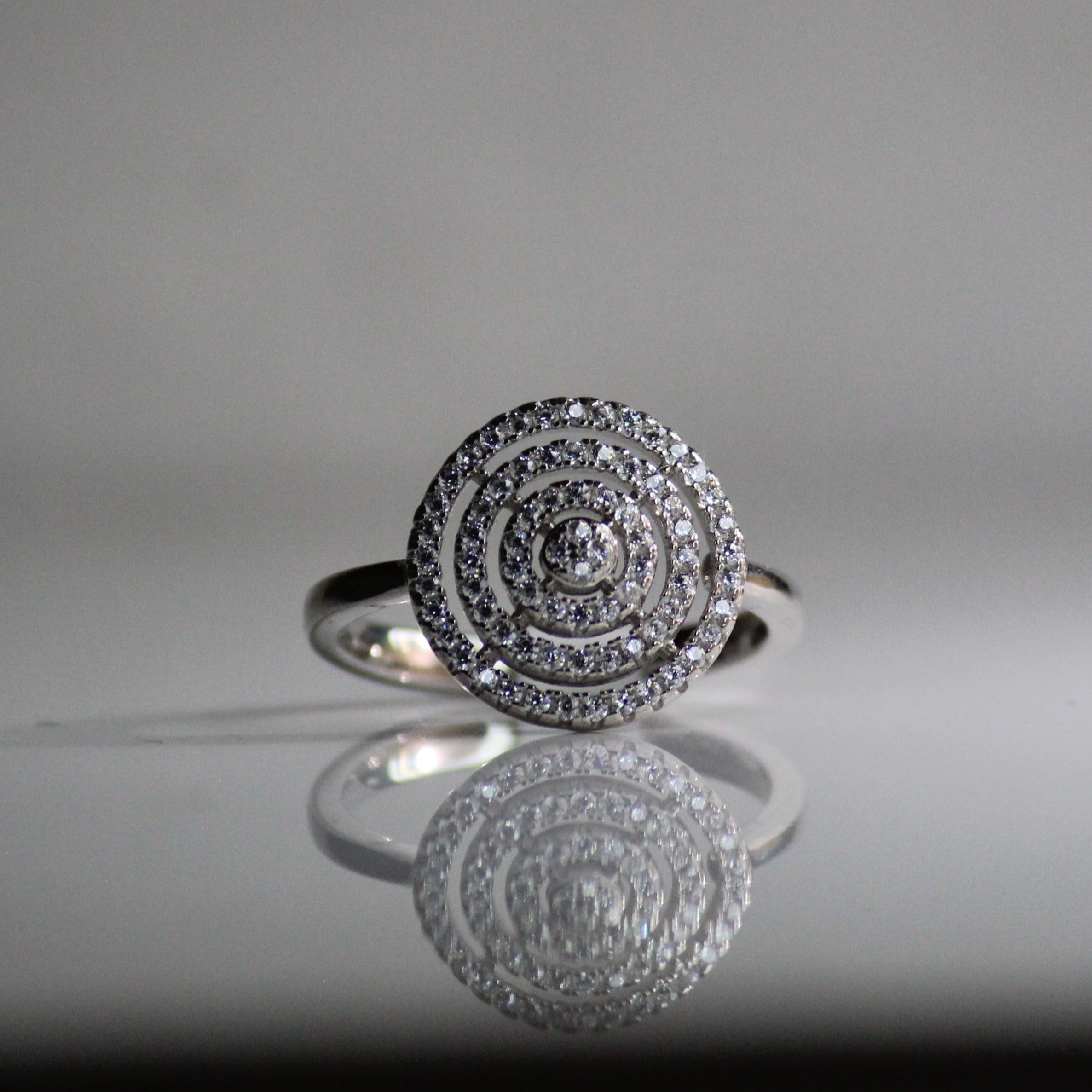 Spiral Multi Stones 925 Pure Silver Ring