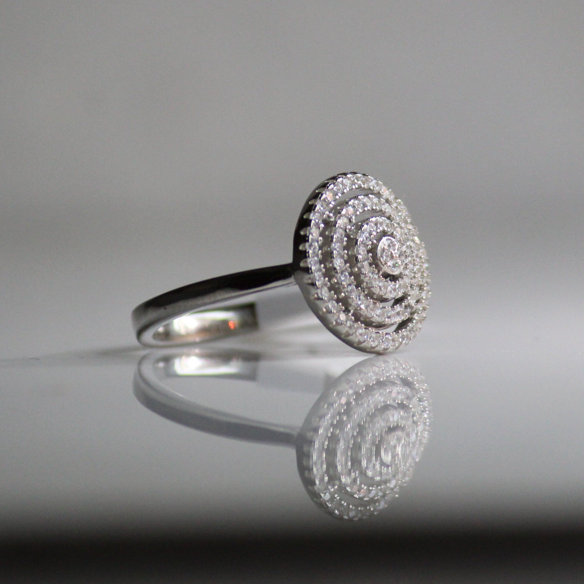 Spiral Multi Stones 925 Pure Silver Ring