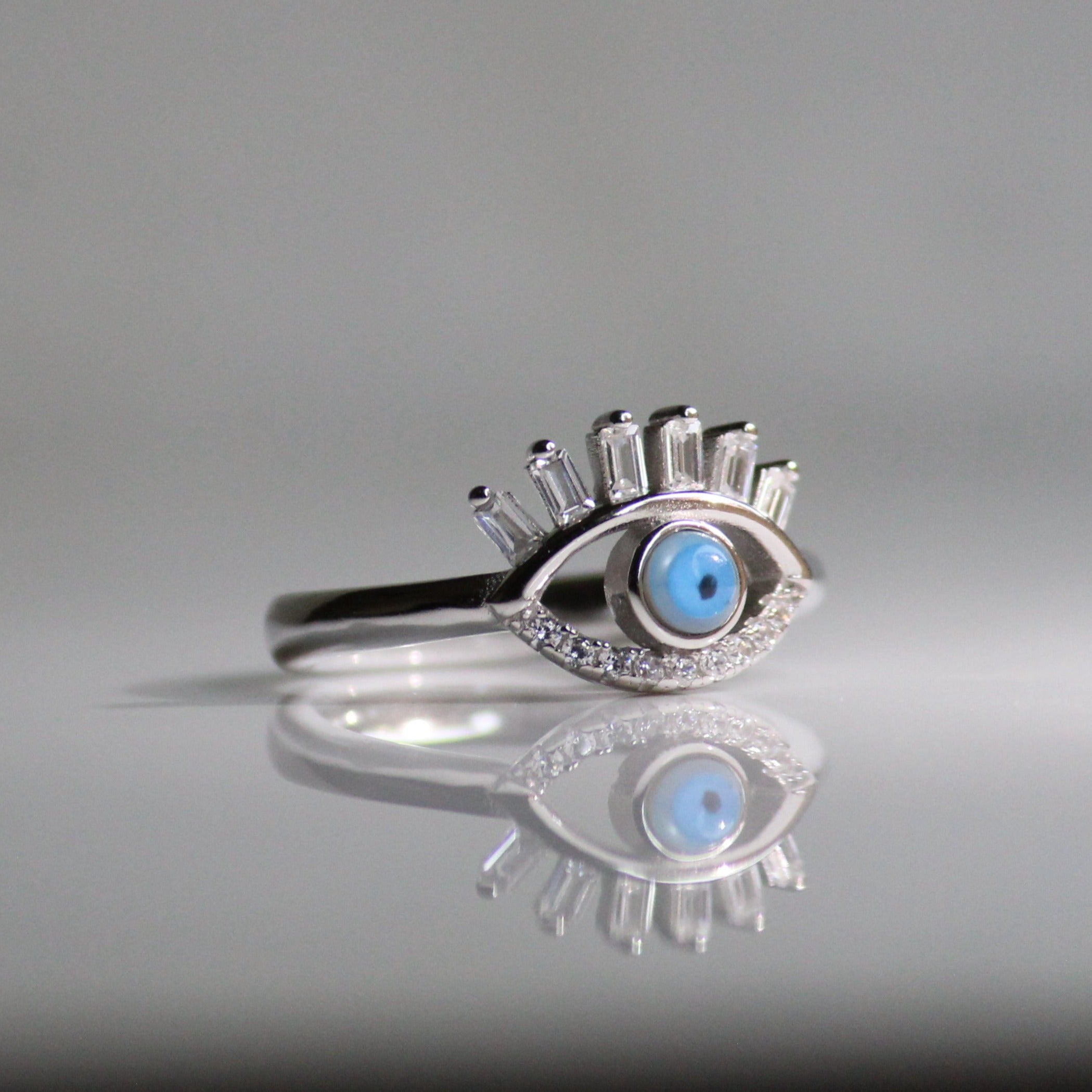 Evil Eye Crown 925 sterling silver Ring