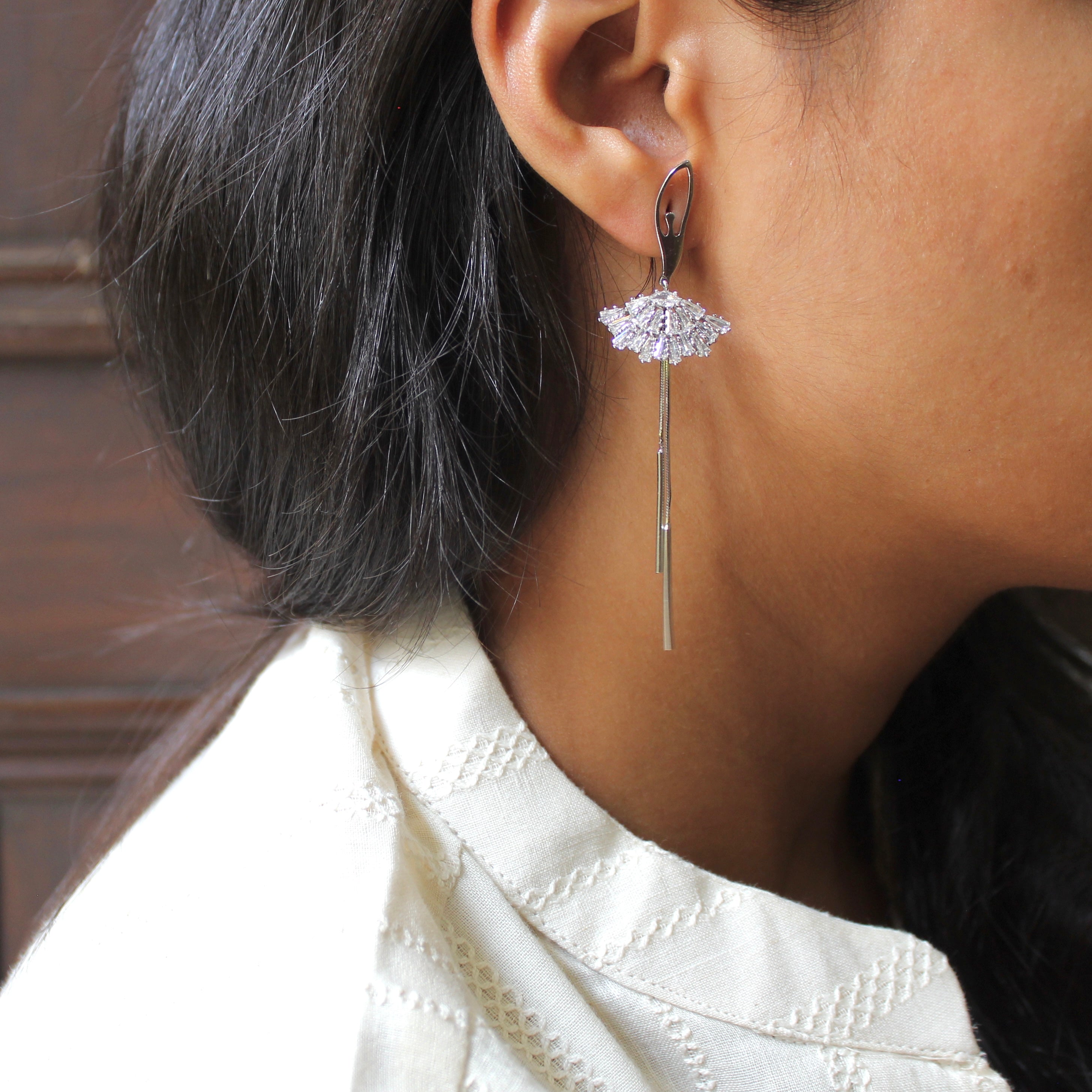 Dancing girl 925 silver party earrings