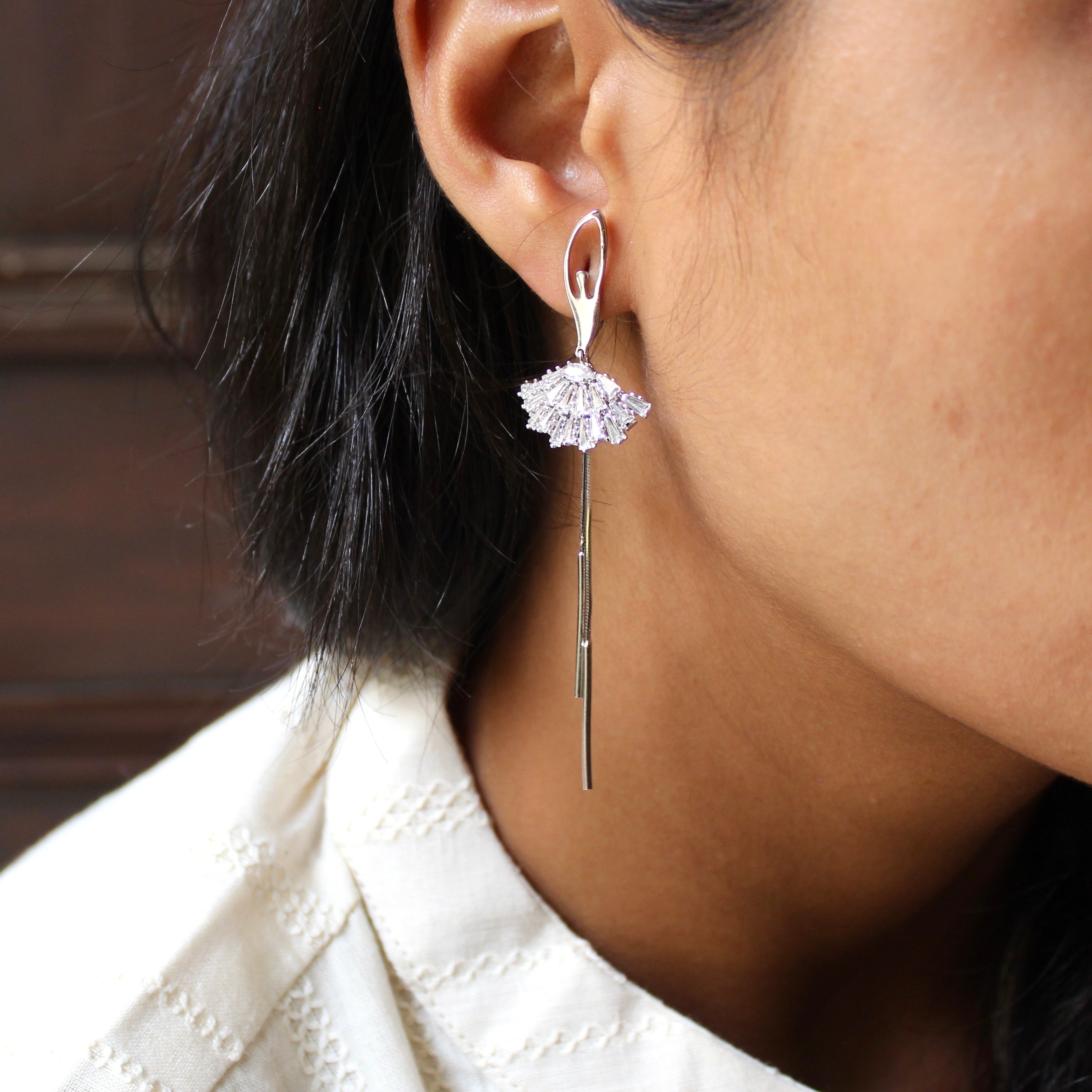 Dancing girl 925 silver party earrings