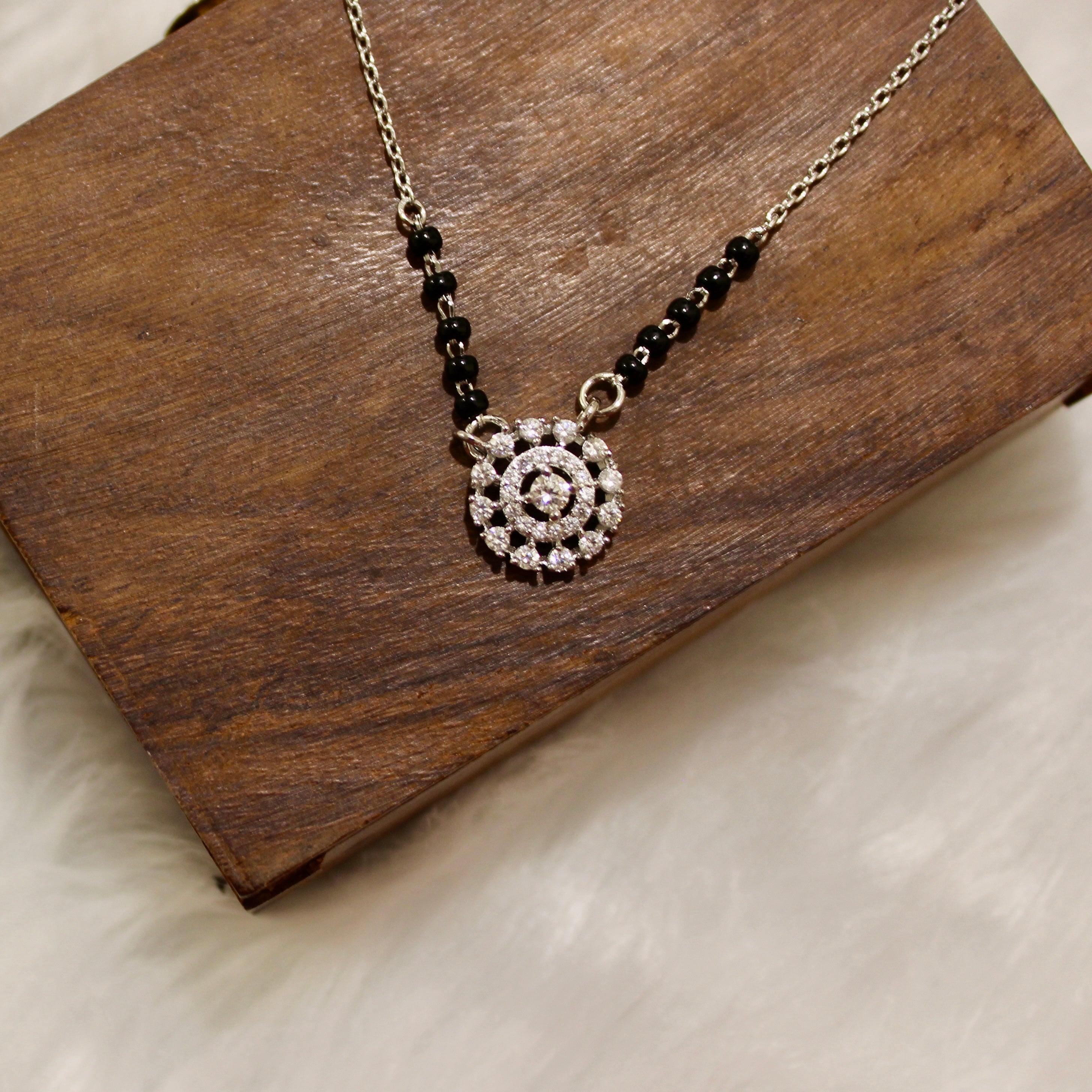 Sunshine Zircon Stones Mangalsutra in 925 Silver