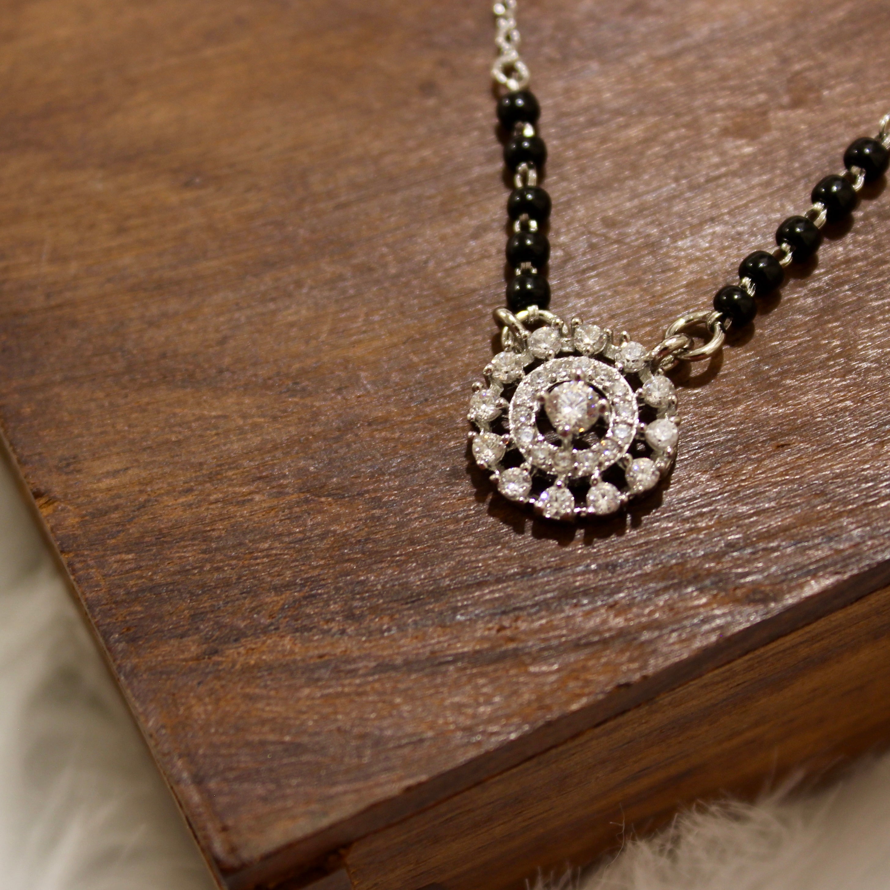 Sunshine Zircon Stones Mangalsutra in 925 Silver