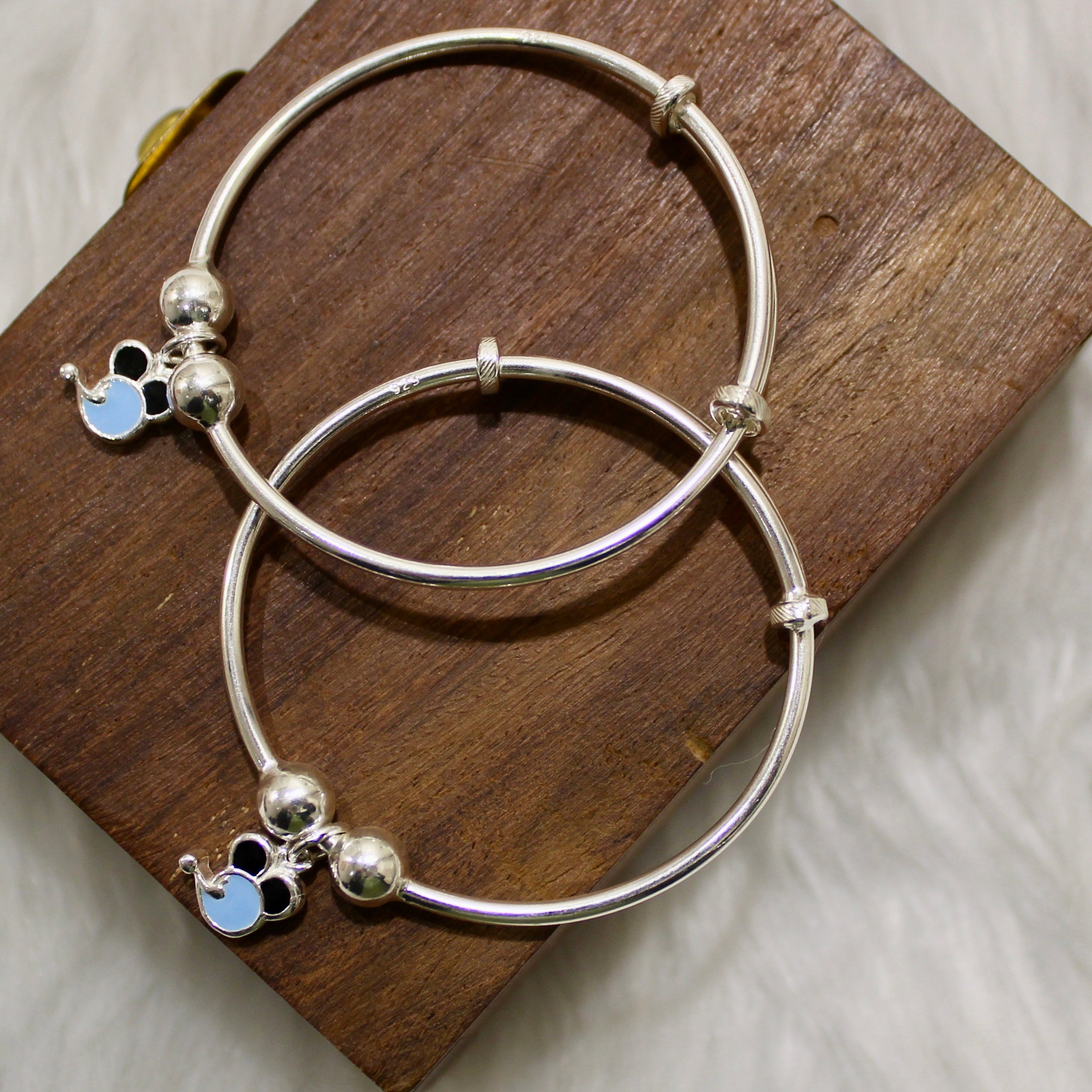 Mickey Pure Silver Kadha- Pair