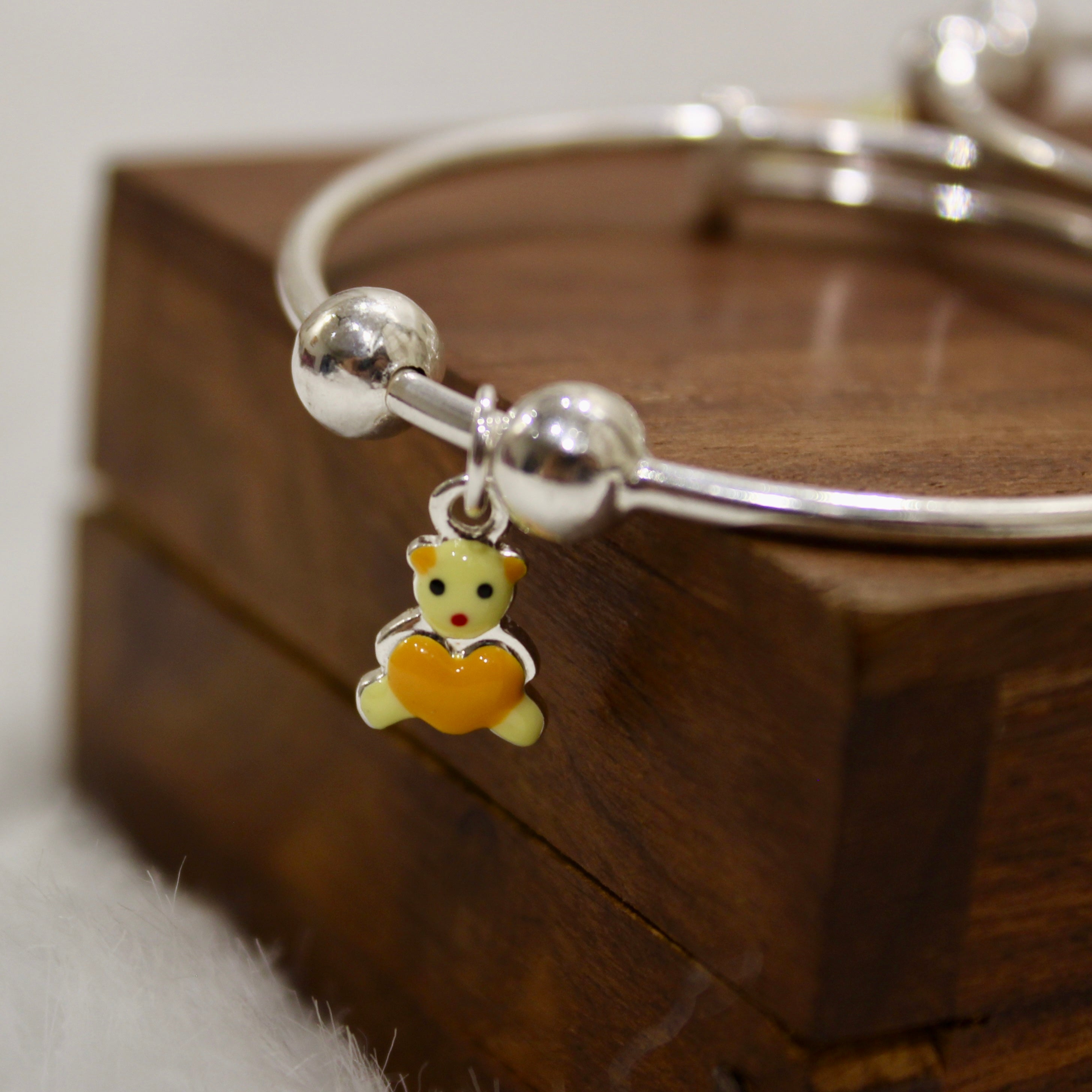 Teddy Pure Silver Kadha- Pair