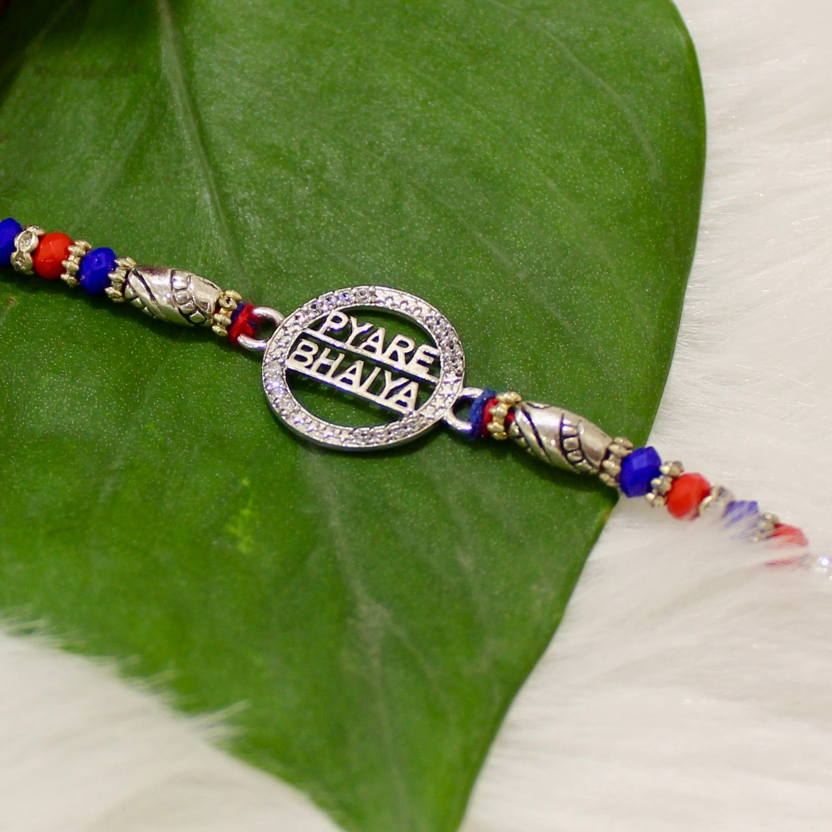 PYARA BHAIYA Red Thread Rakhi in 925 Silver