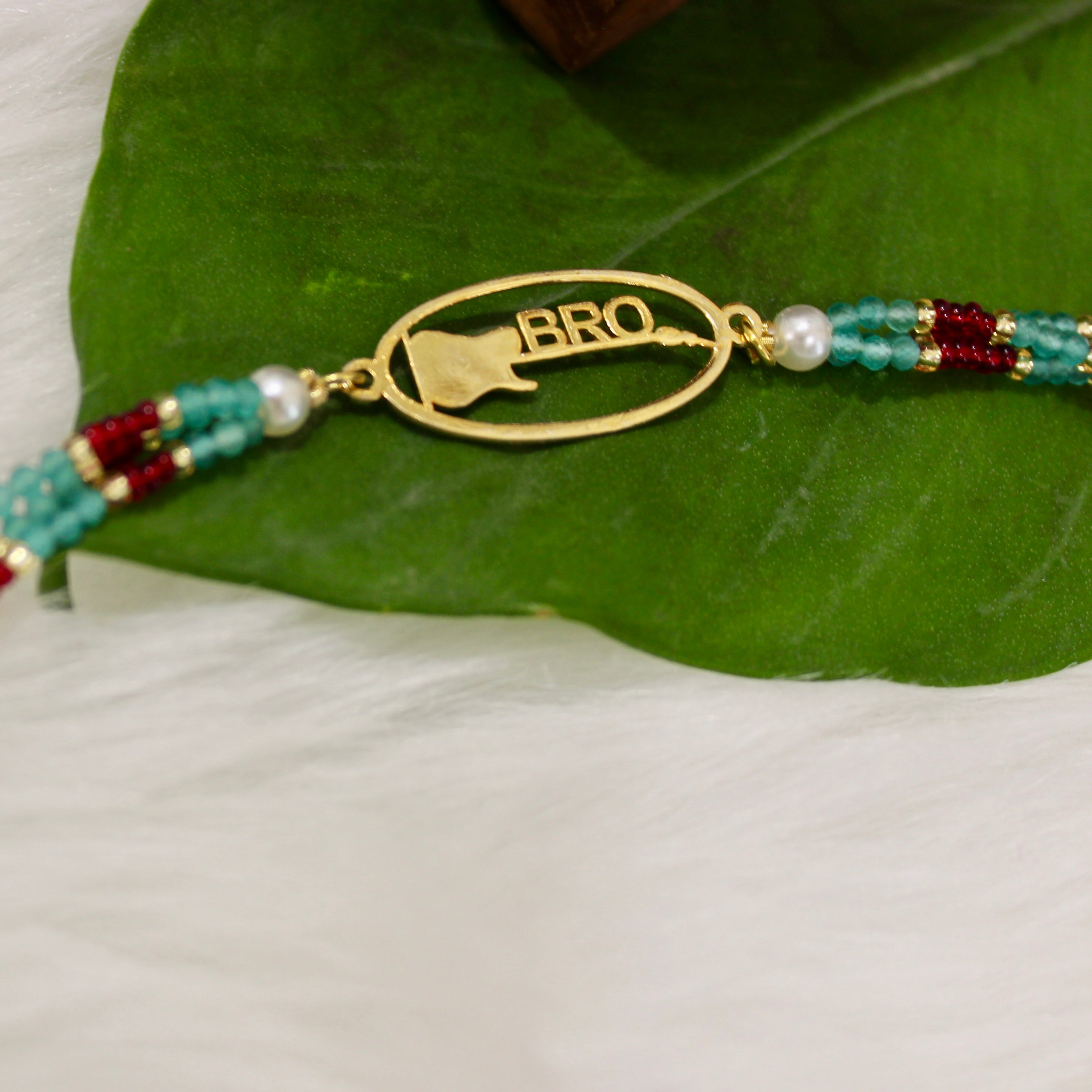 Bro With Guitar Maroon Thread Rakhi In 925 Silver