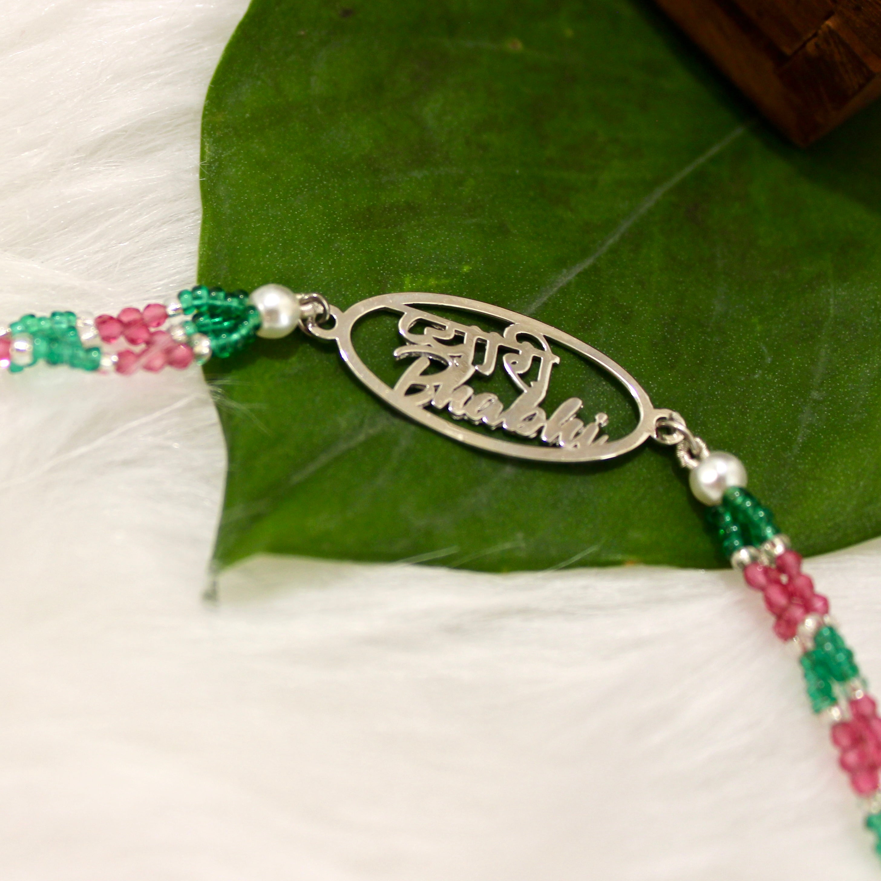 Pyari Bhabhi Pink Thread Rakhi in 925 Silver