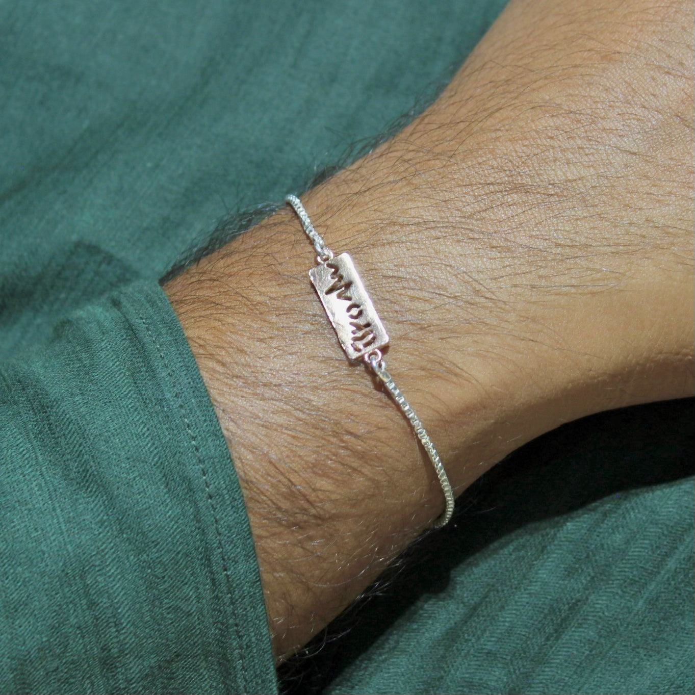 Bro With Heartbeat Rose Gold Chained Rakhi In 925 Silver