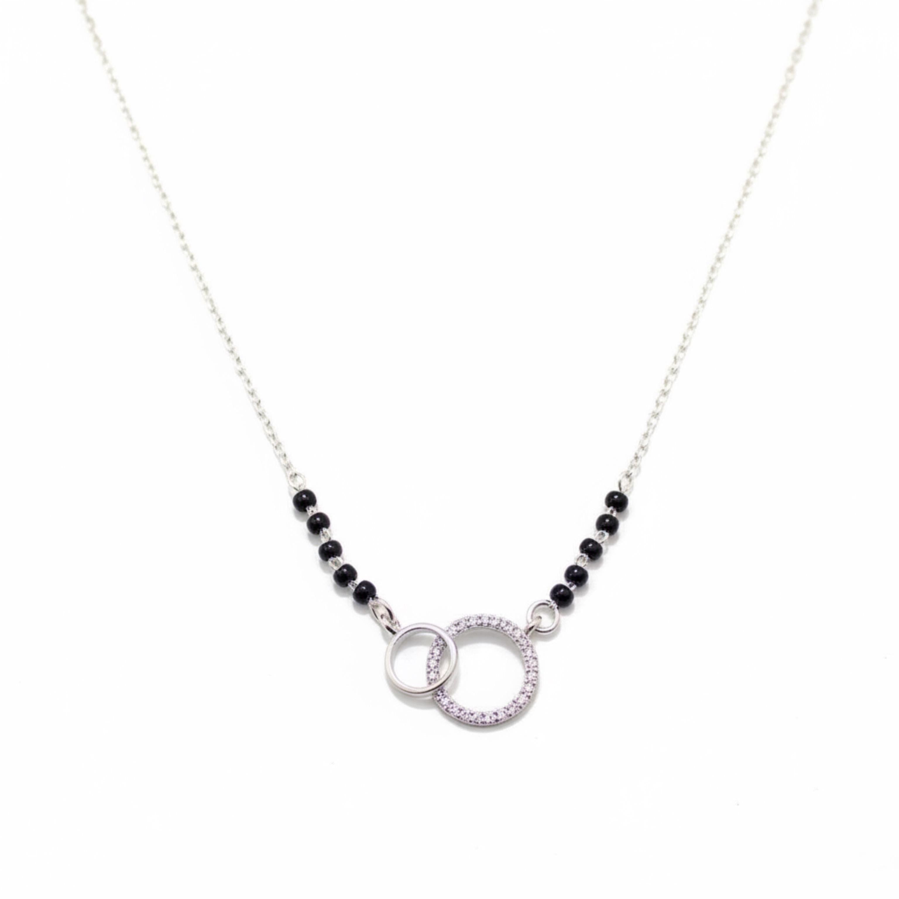 Interconnecting Zircon Stones Mangalsutra in 925 Silver