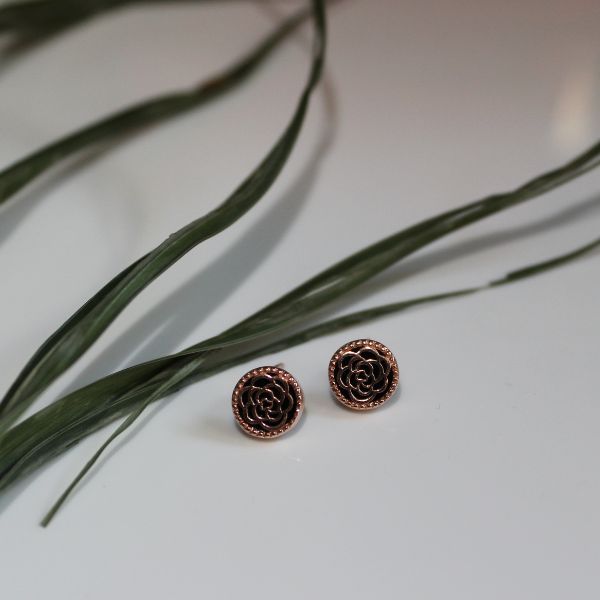 Rose Gold Rose 925 pure silver Studs