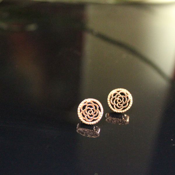 Rose Gold Rose 925 pure silver Studs