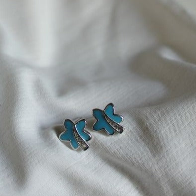 Blue Starfish 925 pure silver Studs