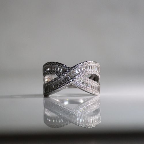 Big Crossed 925 Silver Ring