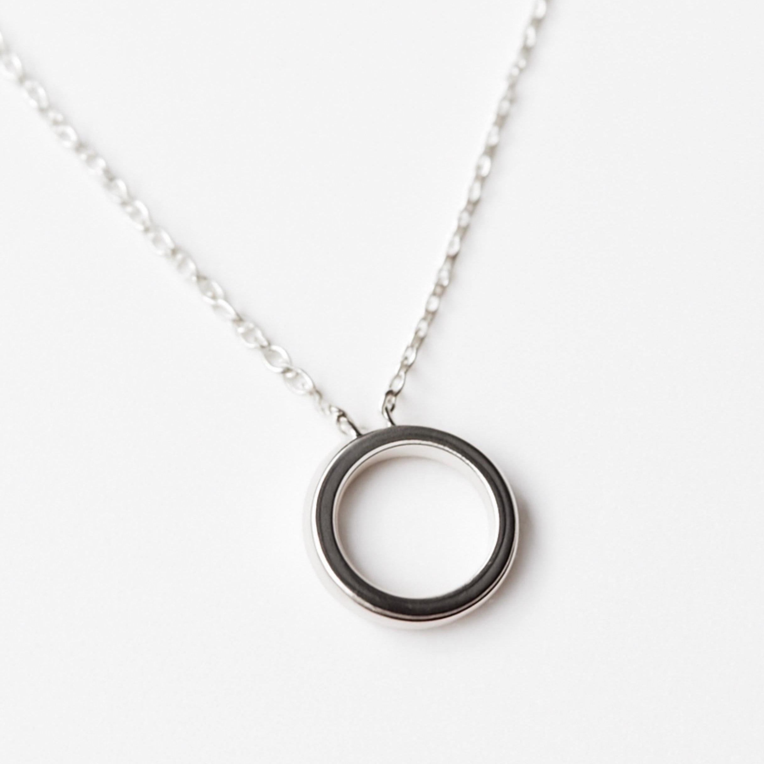 Classic Ring Charm 925 Pure Silver Minimal Chain