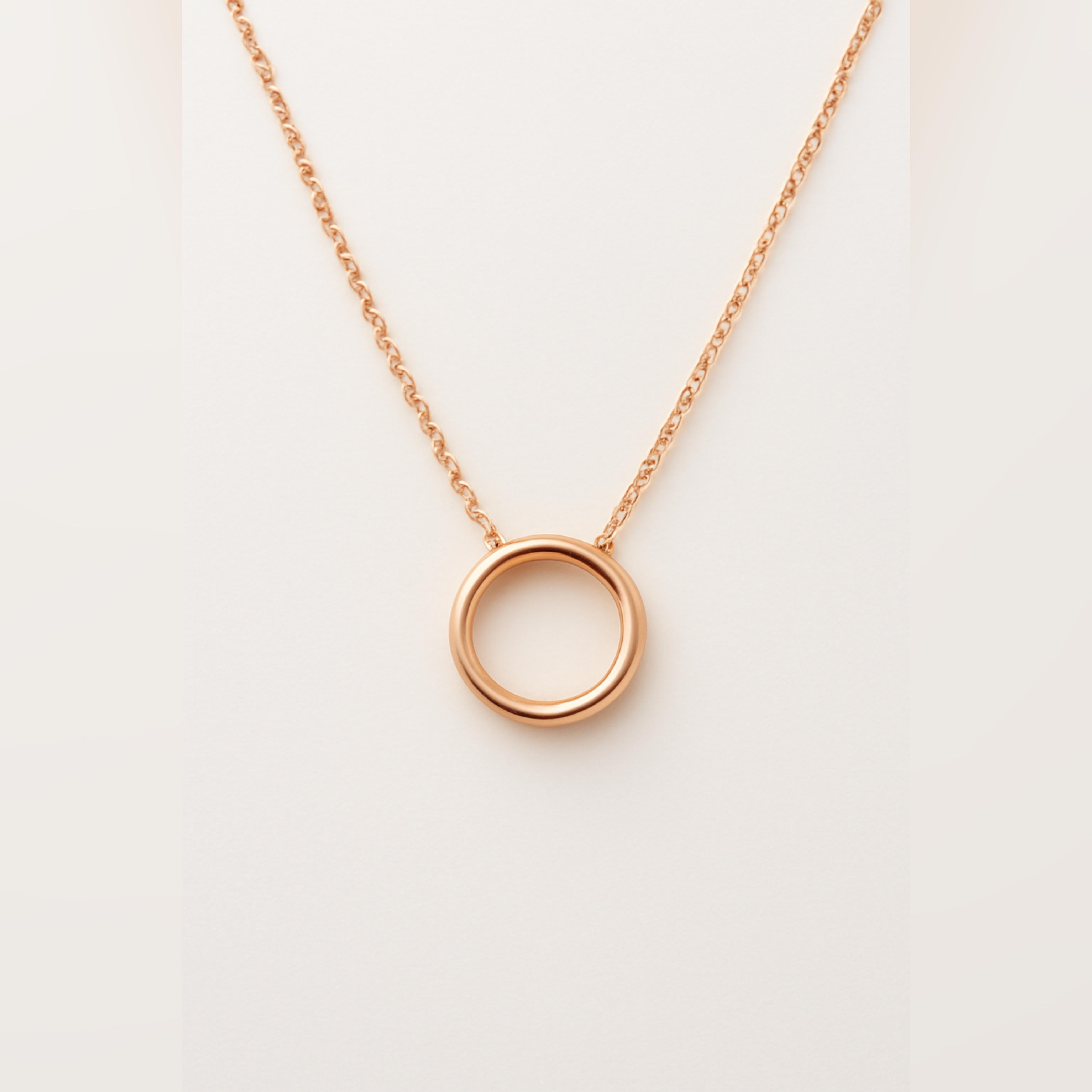 Classic Ring Charm Minimal Chain in Rose Gold Polish 925 Silver