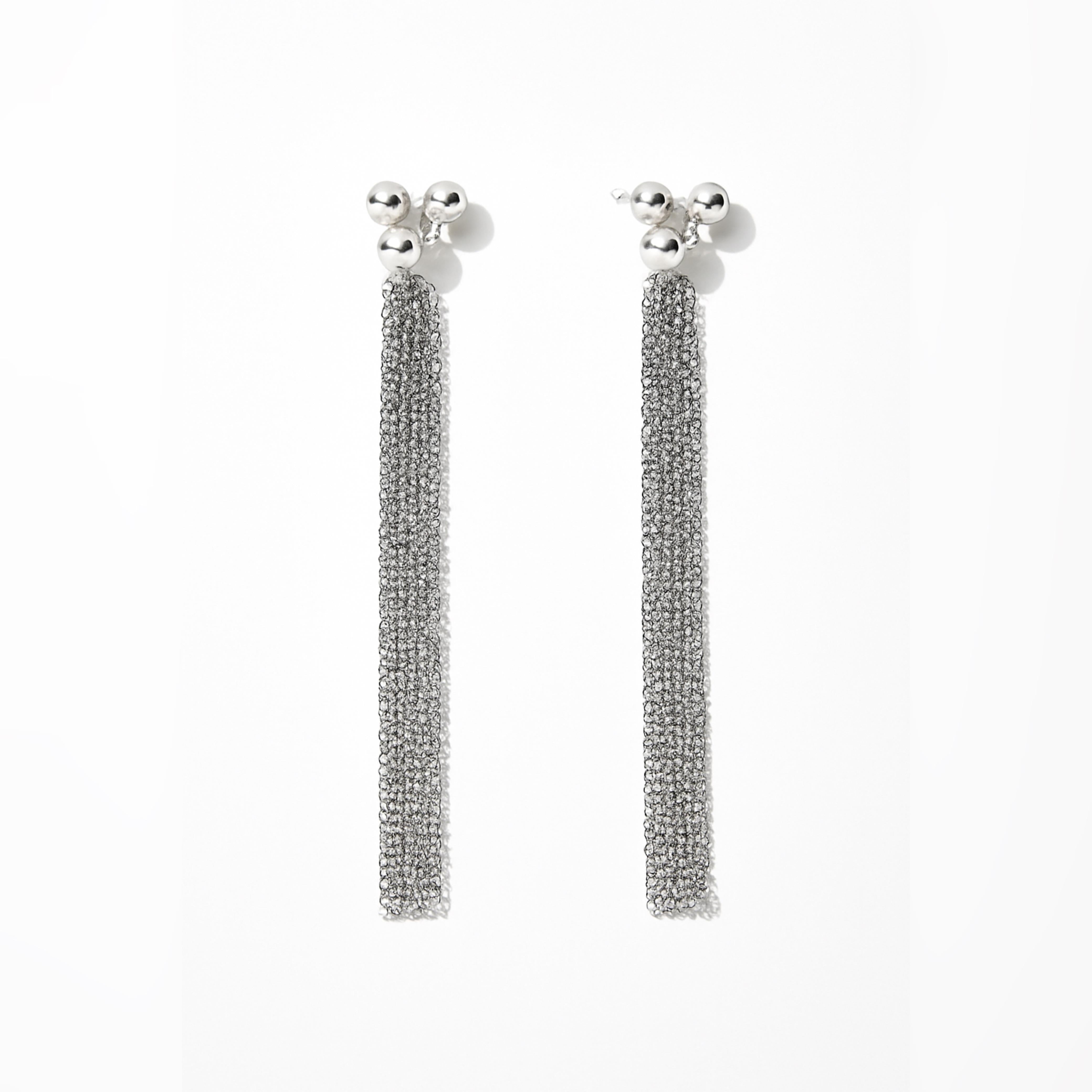 Chains Hanging Heavy Earrings in 925 Silver
