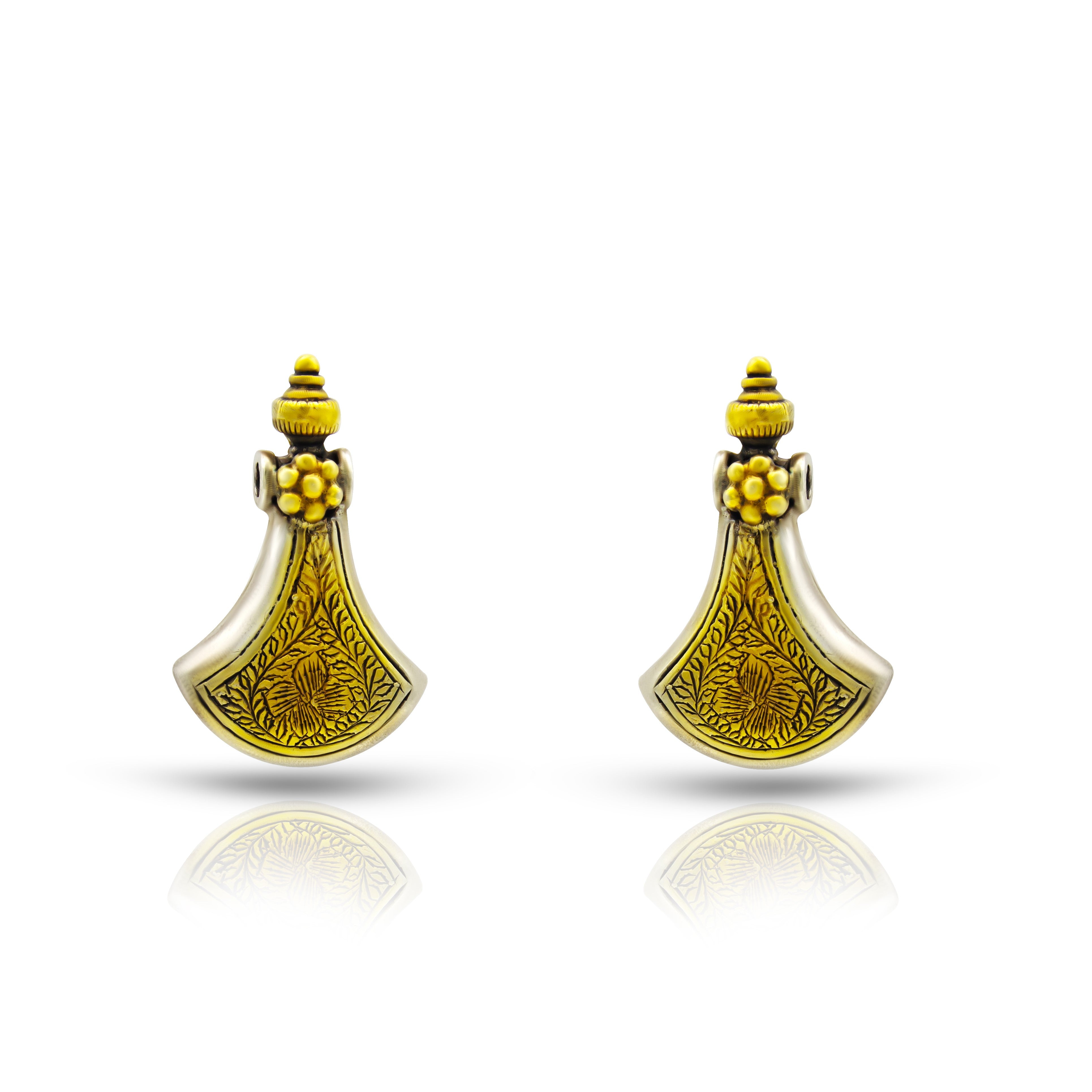 Ancient bell-shaped 925 silver jhumkas